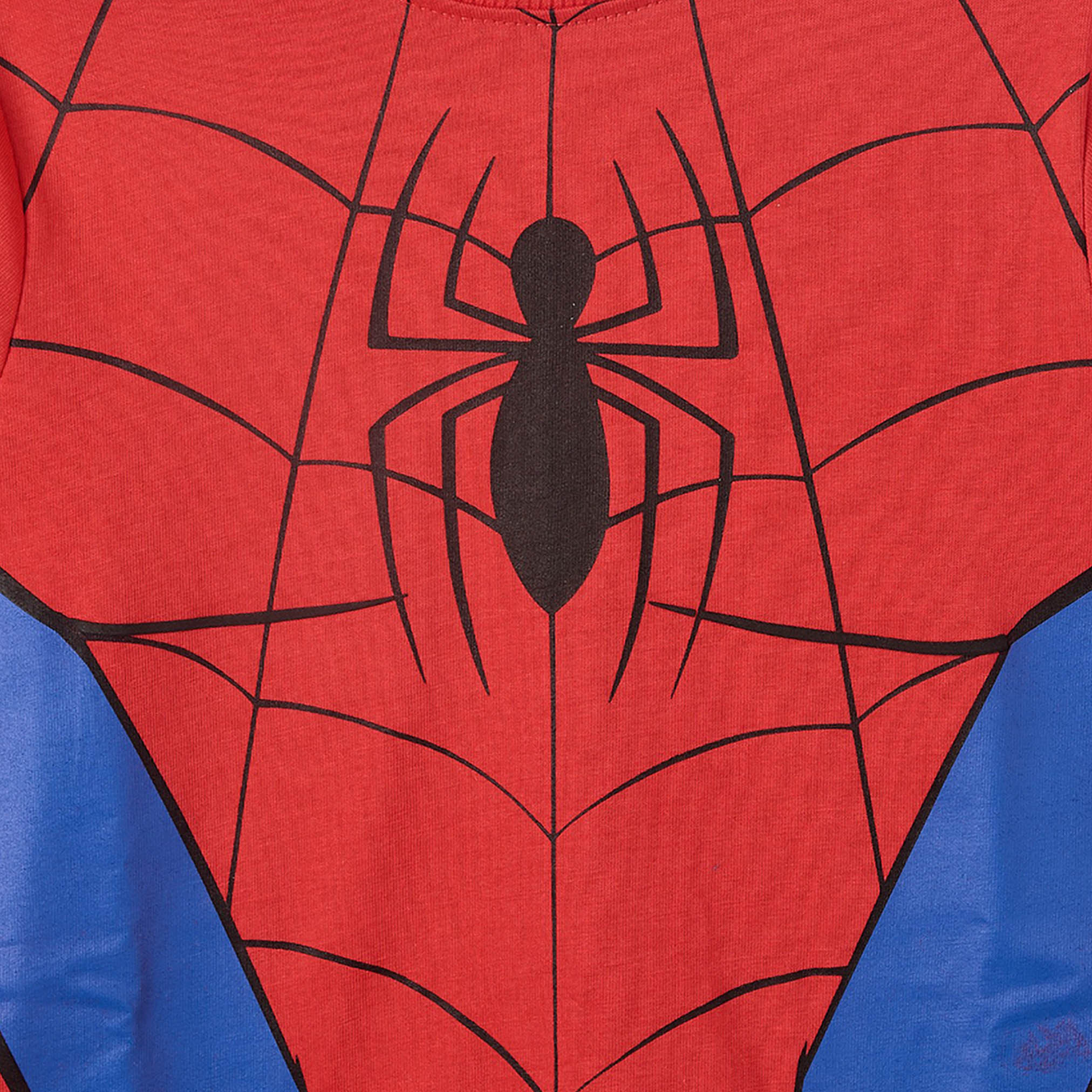Cotton Crew Neck Long Sleeves Pyjama Set with Spider-Man Print-boys-clothing-nightwear-image-5