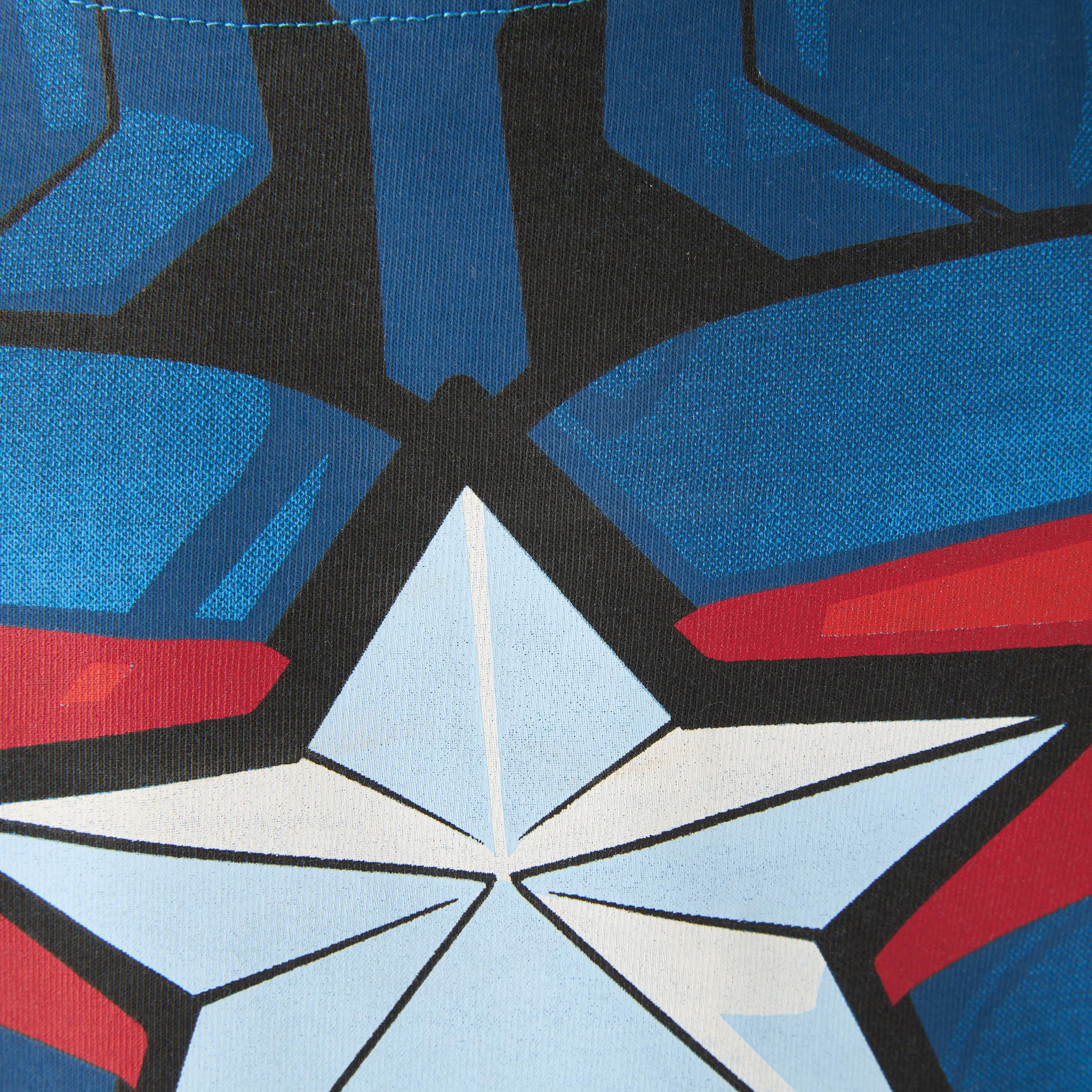Cotton Round Neck Long Sleeves Pyjama Set with Captain America Print-boys-clothing-nightwear-image-6