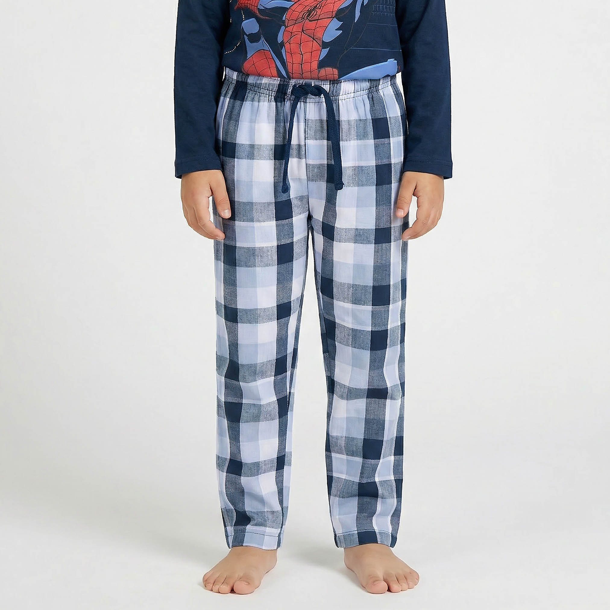 Cotton Crew Neck Long Sleeves Pyjama Set with Spider-Man Print-boys-clothing-nightwear-image-4
