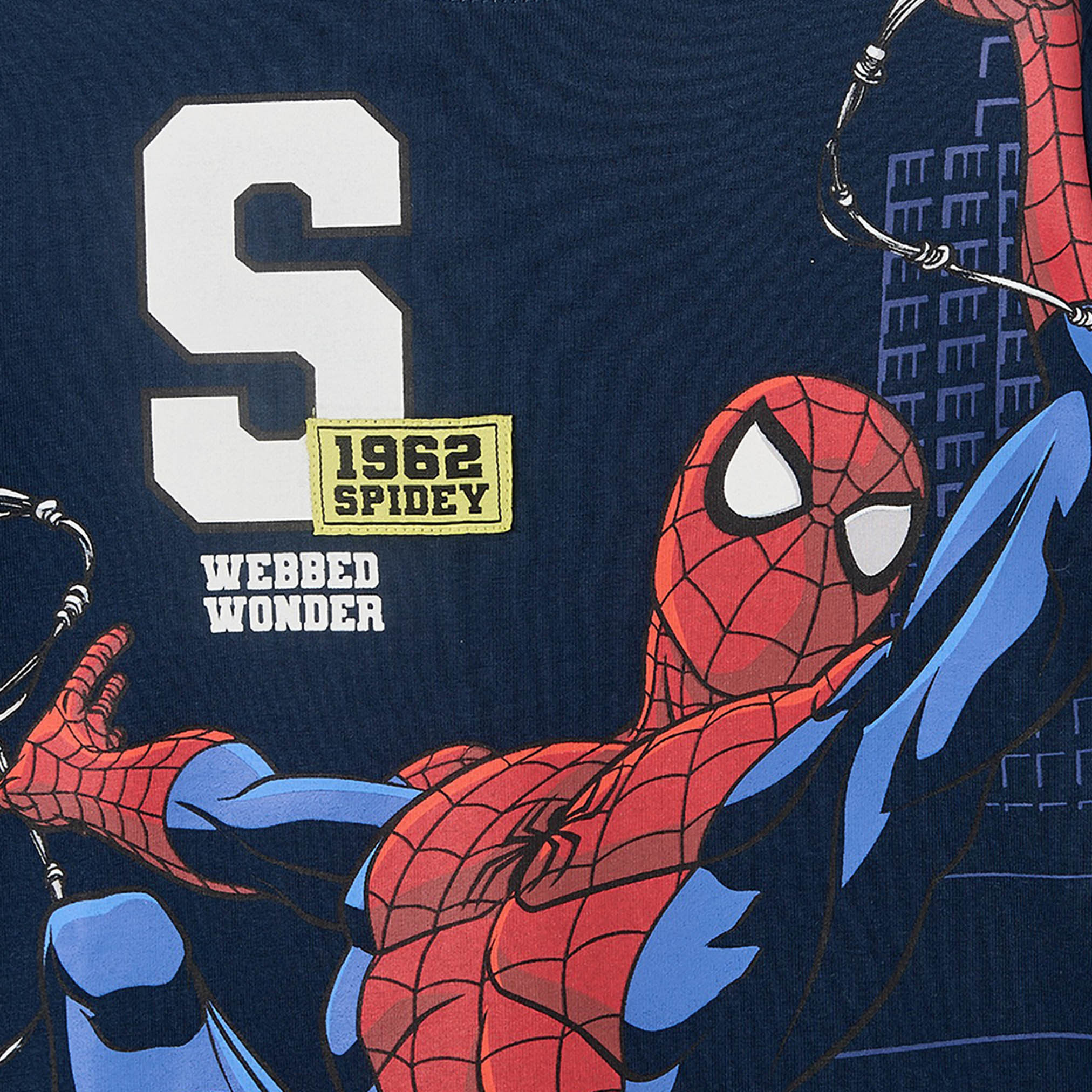 Cotton Crew Neck Long Sleeves Pyjama Set with Spider-Man Print-boys-clothing-nightwear-image-5