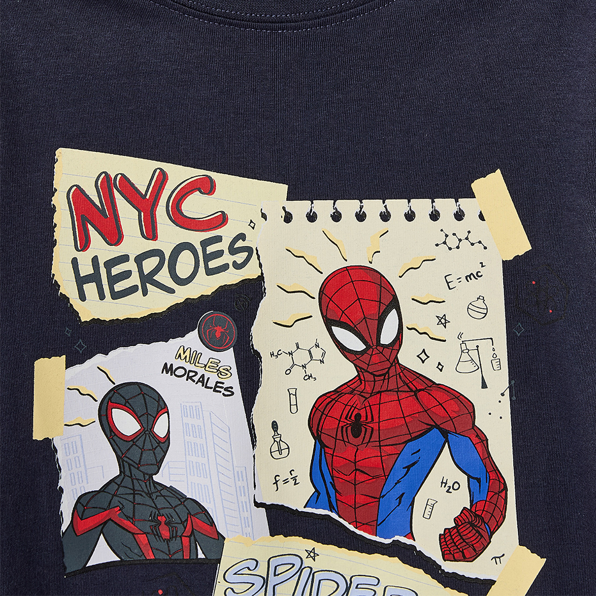 Cotton Crew Neck Long Sleeves Pyjama Set with Spider-Man Print-boys-clothing-nightwear-image-5