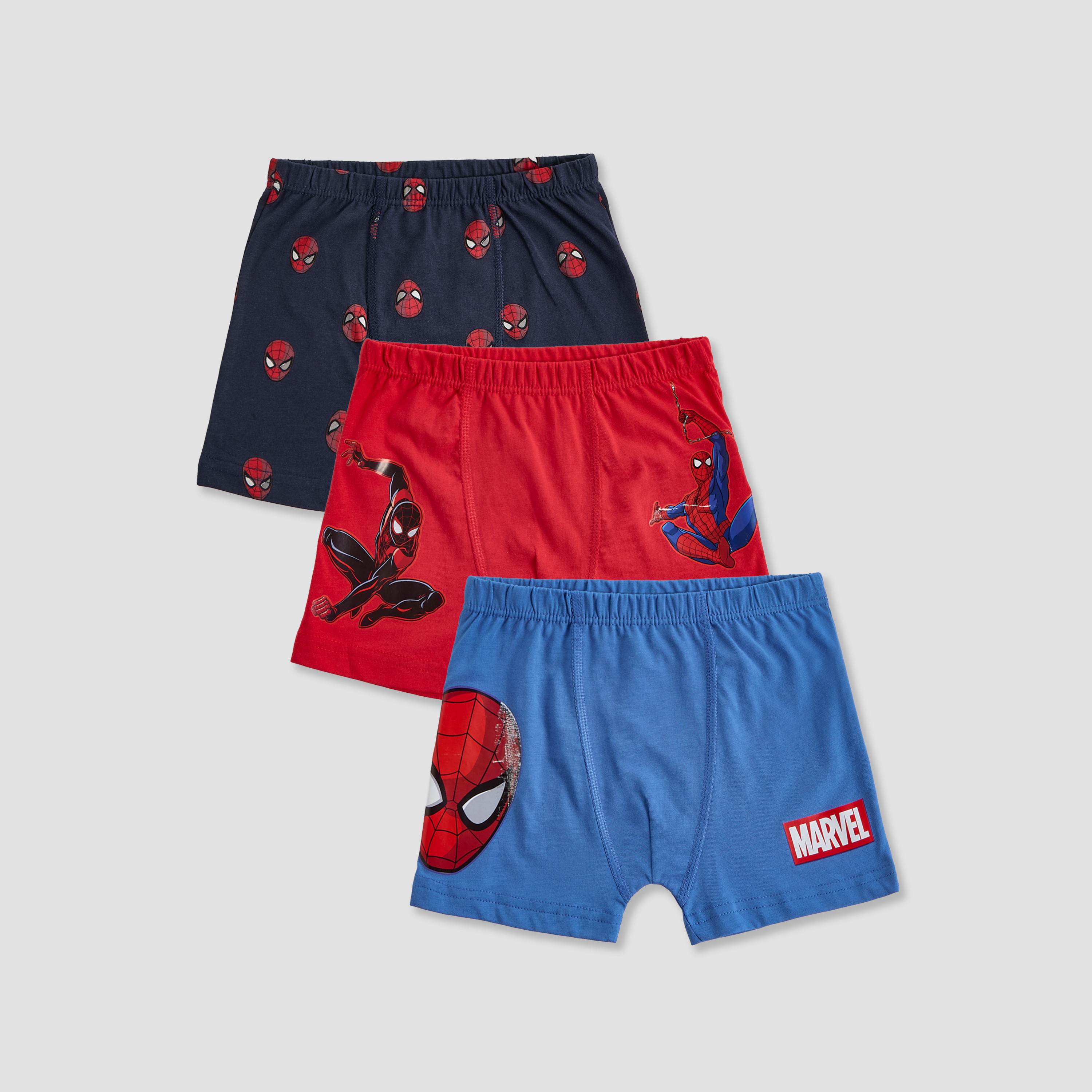 Pack of 3 Cotton Boxers with Spider-Man Print-boys-clothing-innerwear-boxersandbriefs-image-1