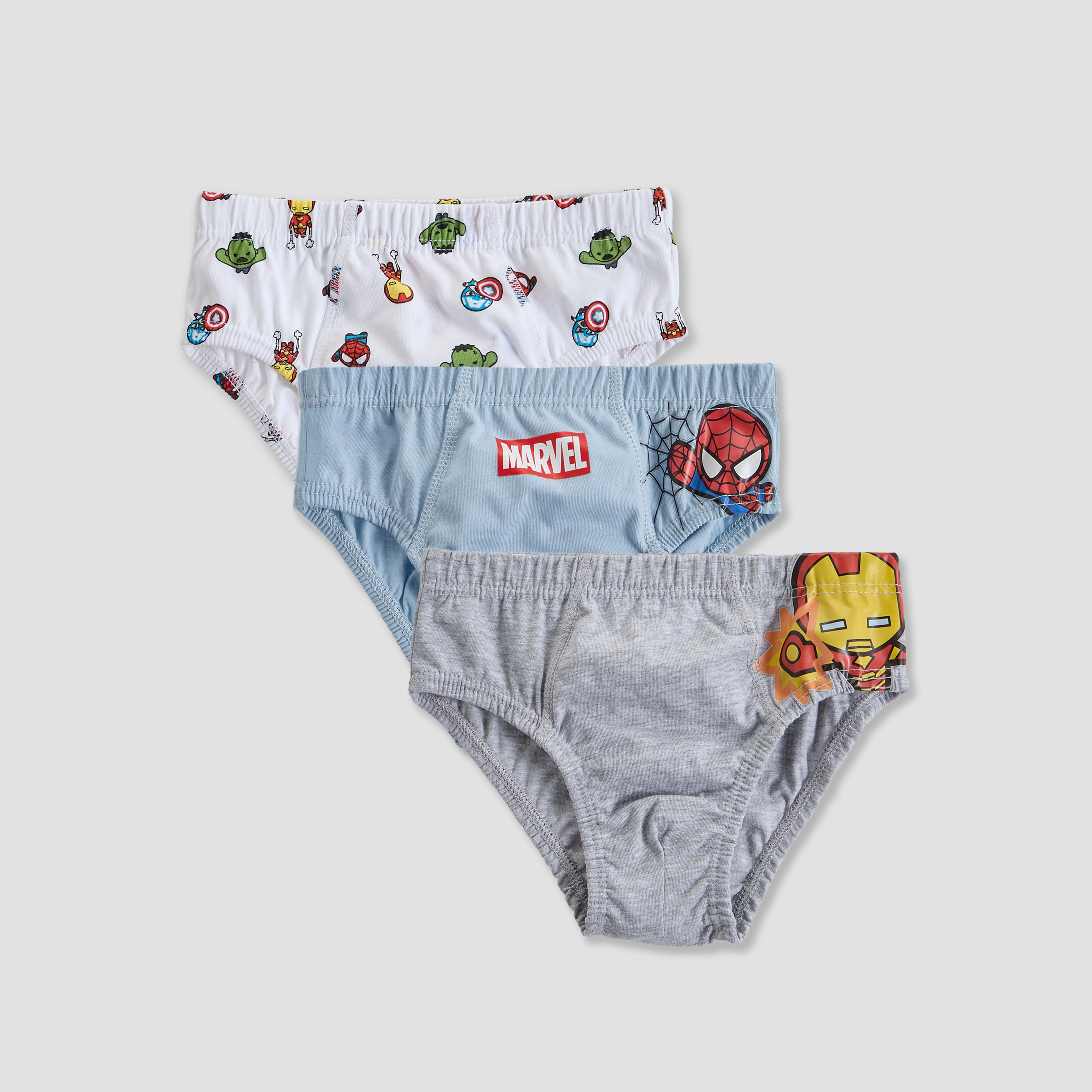 Pack of 3 Cotton Briefs with Avengers Print-boys-clothing-innerwear-boxersandbriefs-image-1
