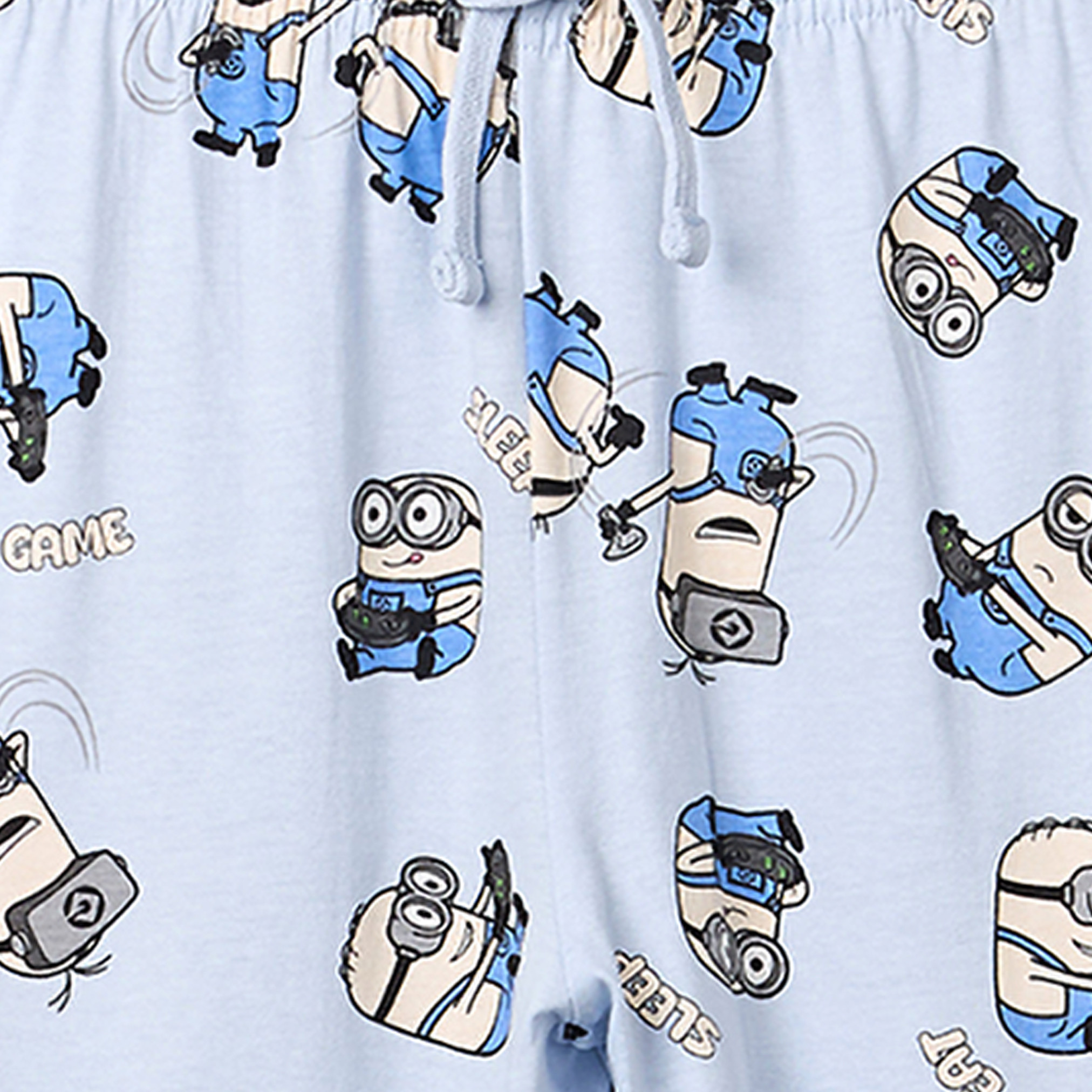 Pack of 2 Universal Cotton Crew Neck Short Sleeves Pyjama Set with Minions Print-boys-clothing-nightwear-image-8