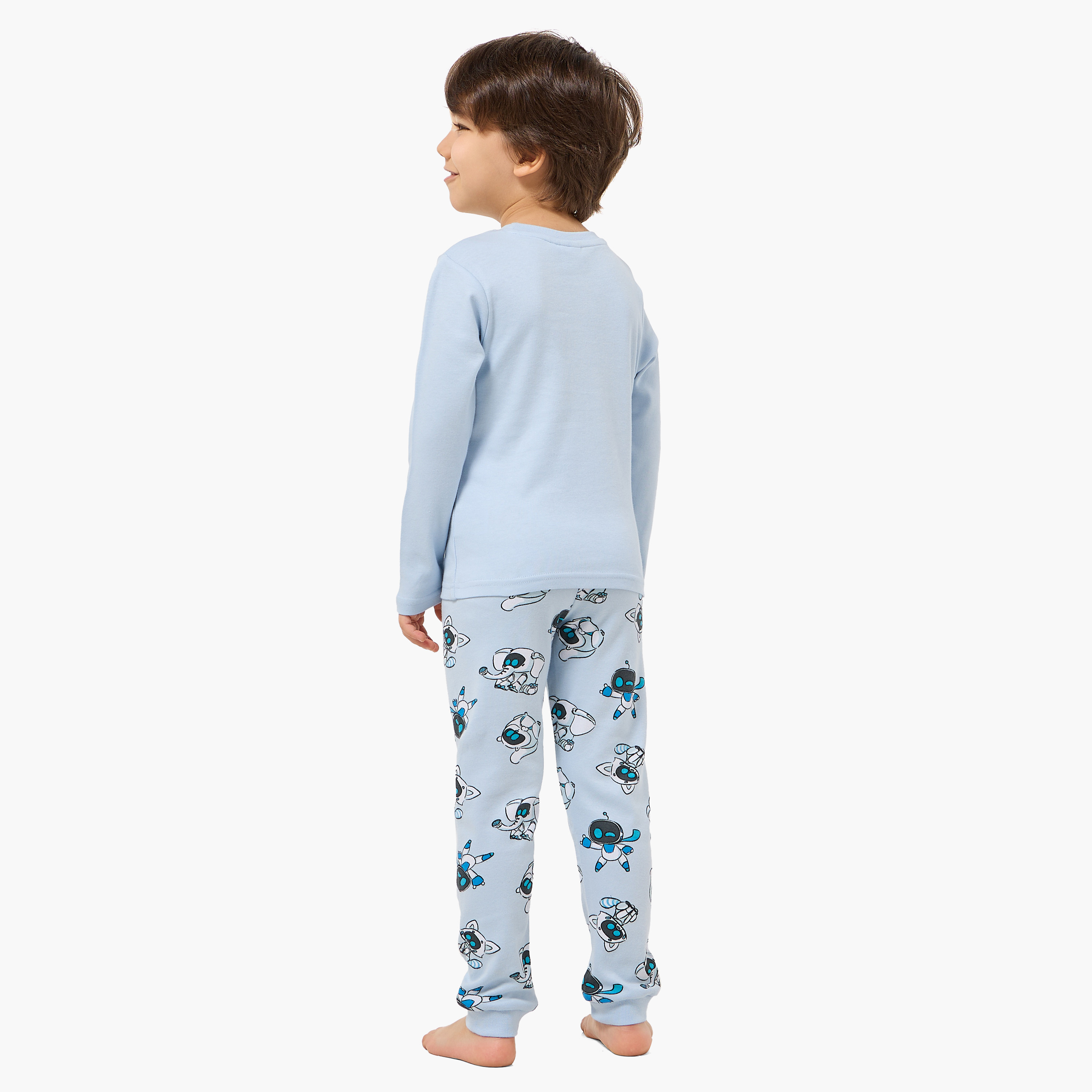 PlayStation Cotton Crew Neck Long Sleeve Pyjama Set with Astro Bot Print-boys-clothing-nightwear-image-4