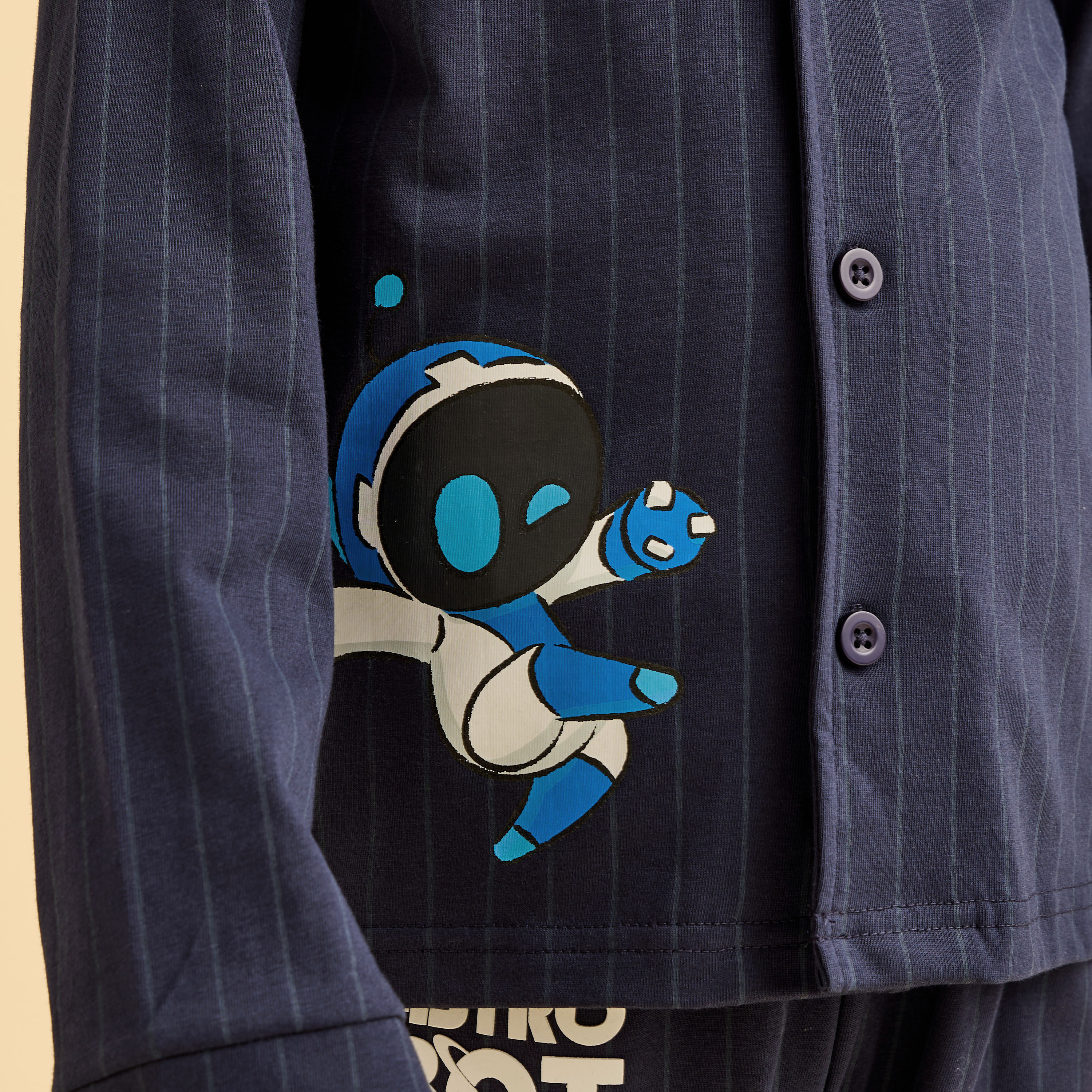 طقم بيجاما قطن بياقة وأكمام طويلة بطبعات من بلايستيشن-boys-clothing-nightwear-image-6