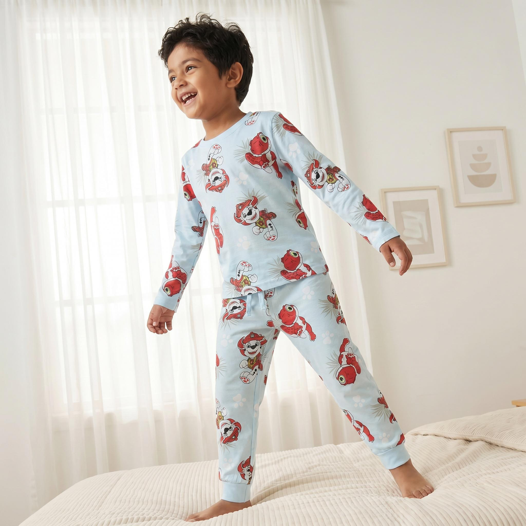 طقم بيجاما قطن بياقة ضيقة وأكمام طويلة بطبعات باو باترول - عبوة من 2-boys-clothing-nightwear-image-2