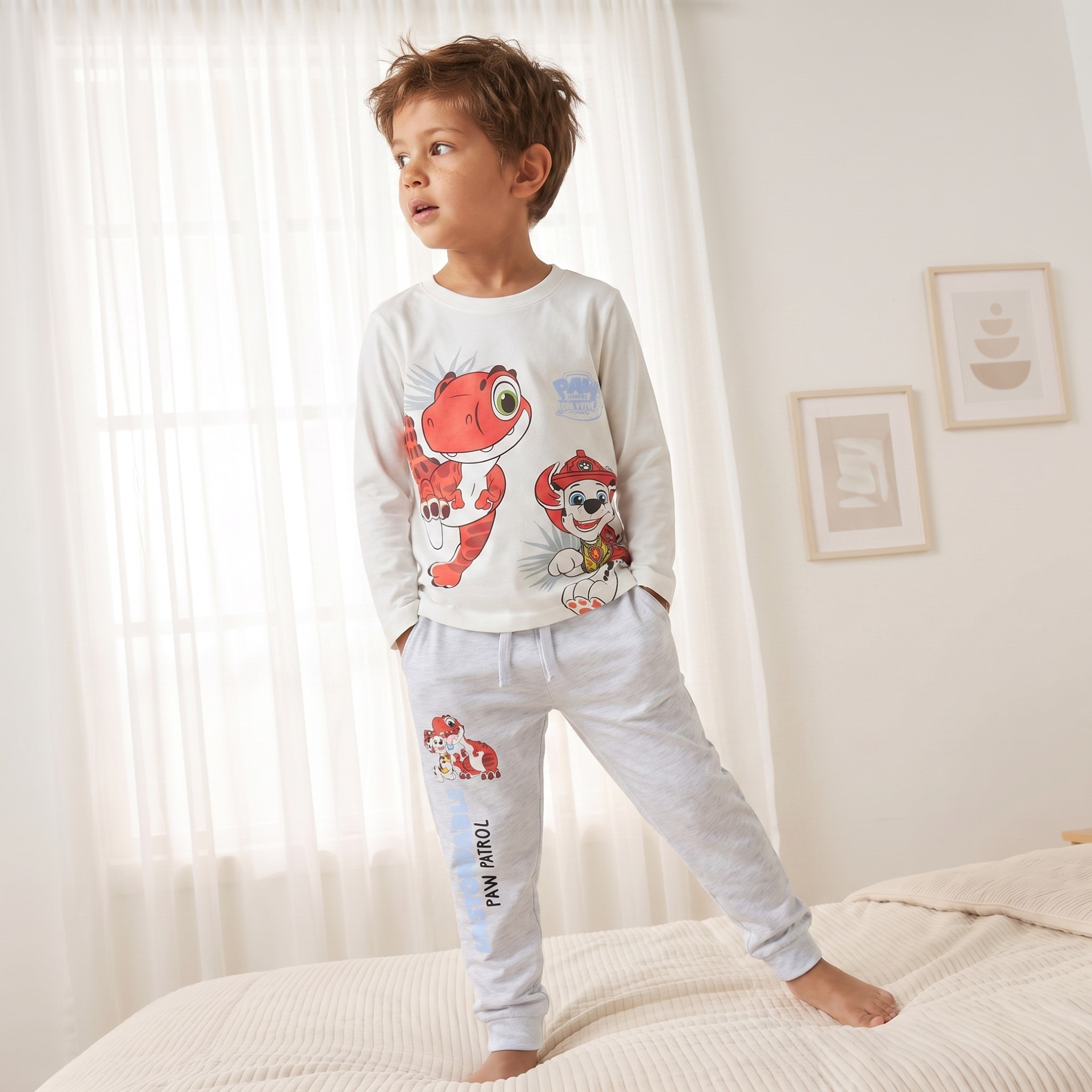طقم بيجاما قطن بياقة ضيقة وأكمام طويلة بطبعات باو باترول - عبوة من 2-boys-clothing-nightwear-image-3