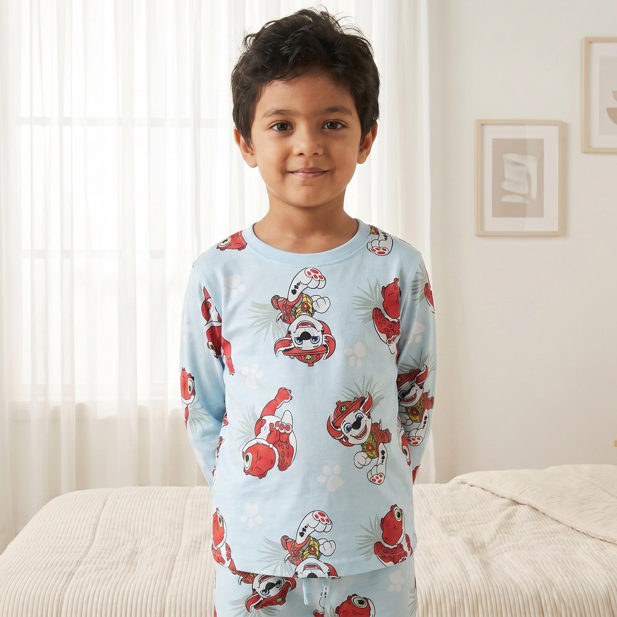طقم بيجاما قطن بياقة ضيقة وأكمام طويلة بطبعات باو باترول - عبوة من 2-boys-clothing-nightwear-image-4