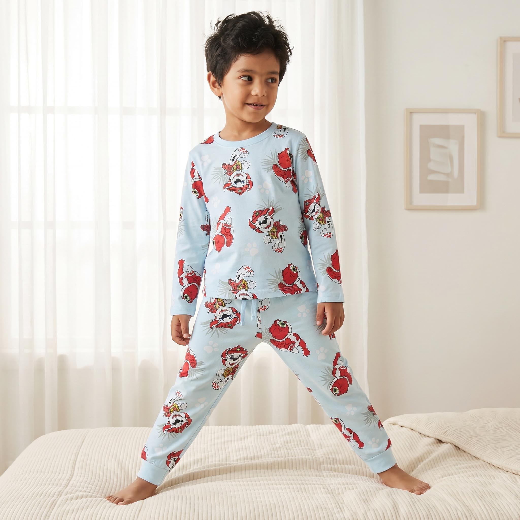 طقم بيجاما قطن بياقة ضيقة وأكمام طويلة بطبعات باو باترول - عبوة من 2-boys-clothing-nightwear-image-8