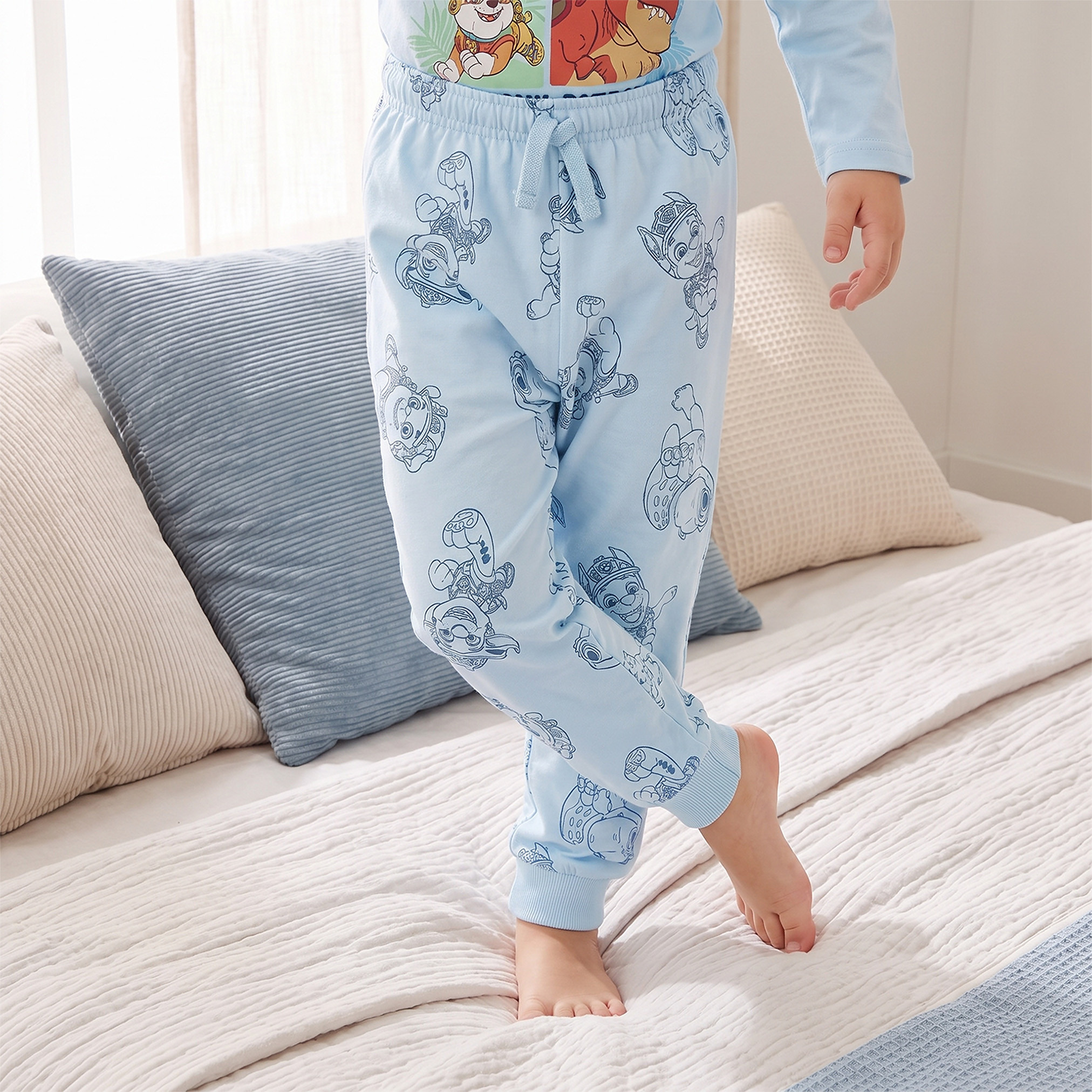 Cotton Crew Neck Long Sleeves Pyjama Set with PAW Patrol Print-boys-clothing-nightwear-image-3