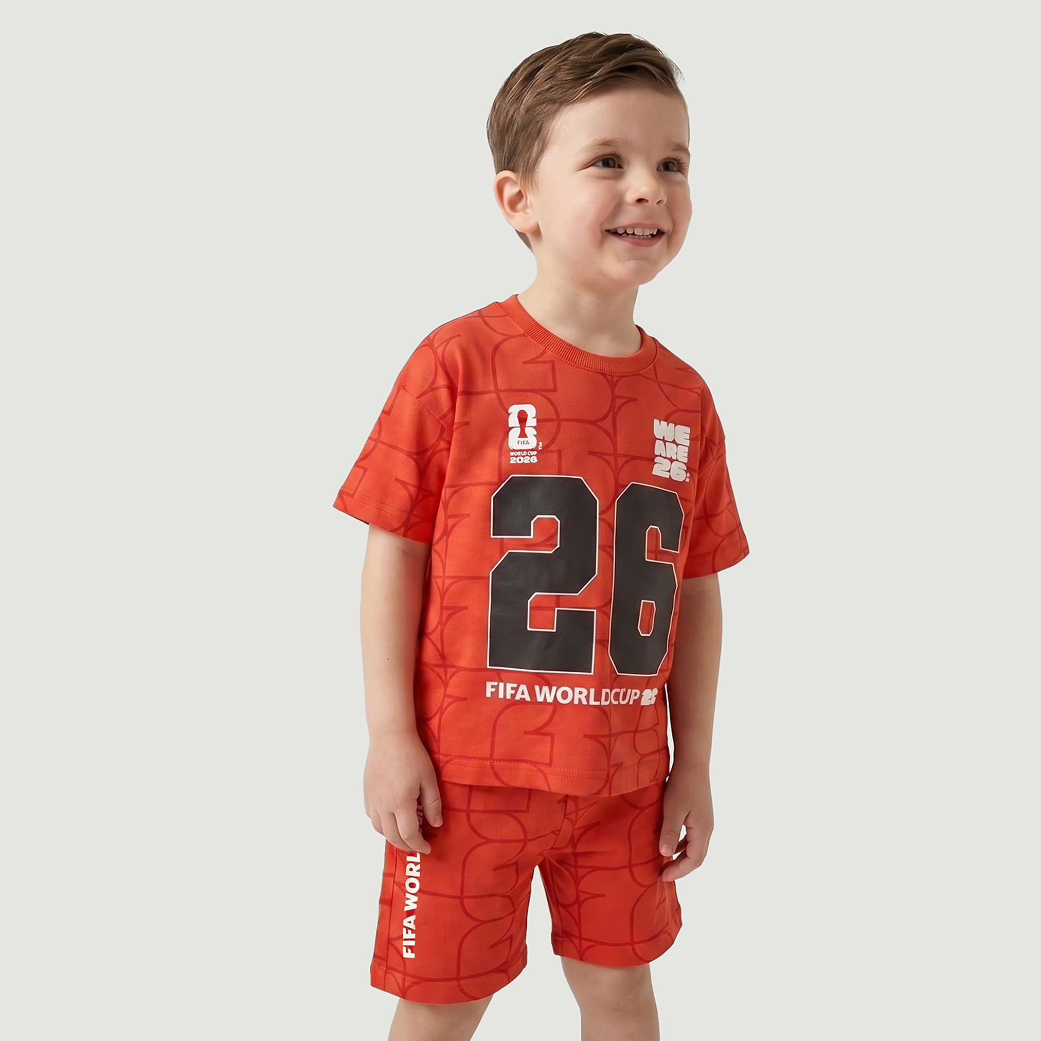 FIFA Cotton Crew Neck Short Sleeves Shorts Set with Varsity Print-boys-clothing-nightwear-image-2