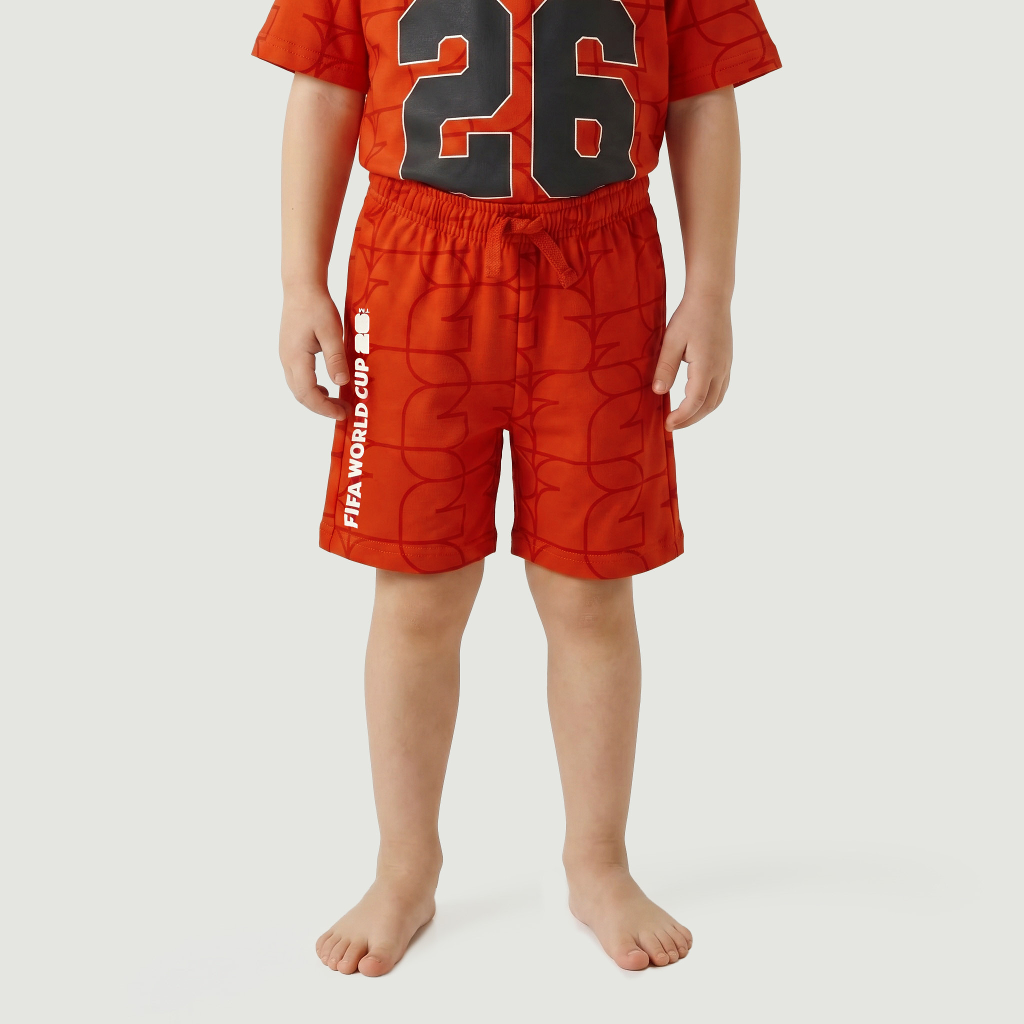 FIFA Cotton Crew Neck Short Sleeves Shorts Set with Varsity Print-boys-clothing-nightwear-image-4