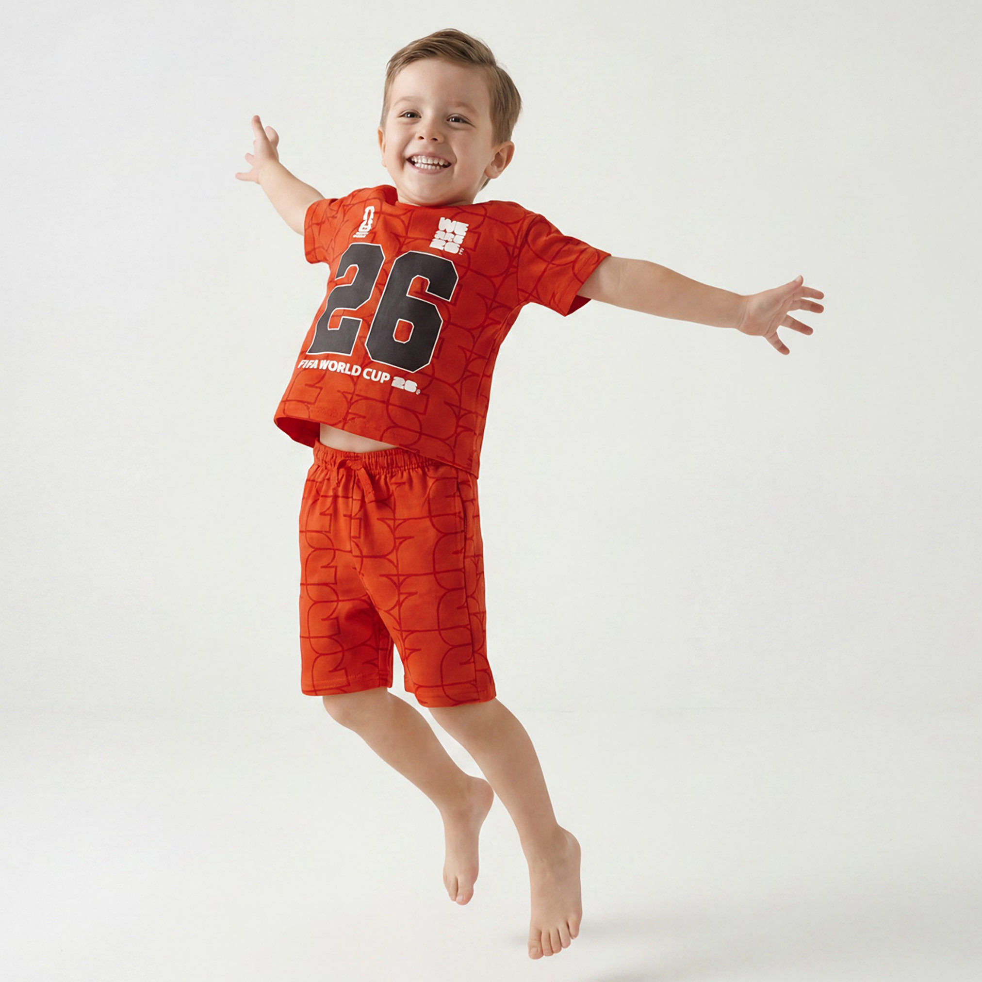 FIFA Cotton Crew Neck Short Sleeves Shorts Set with Varsity Print-boys-clothing-nightwear-image-7