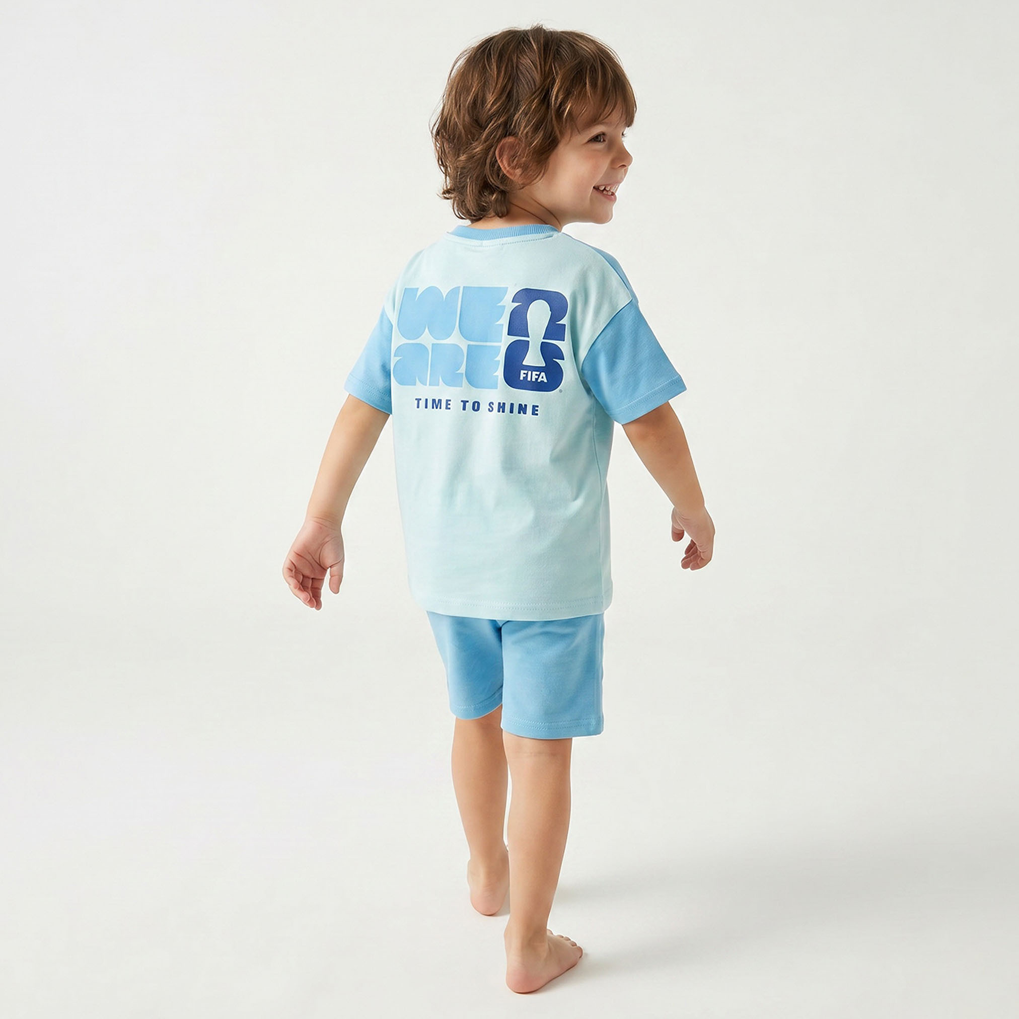 FIFA Cotton Crew Neck Short Sleeve Shorts Set with Drawstring Closure-boys-clothing-nightwear-image-3
