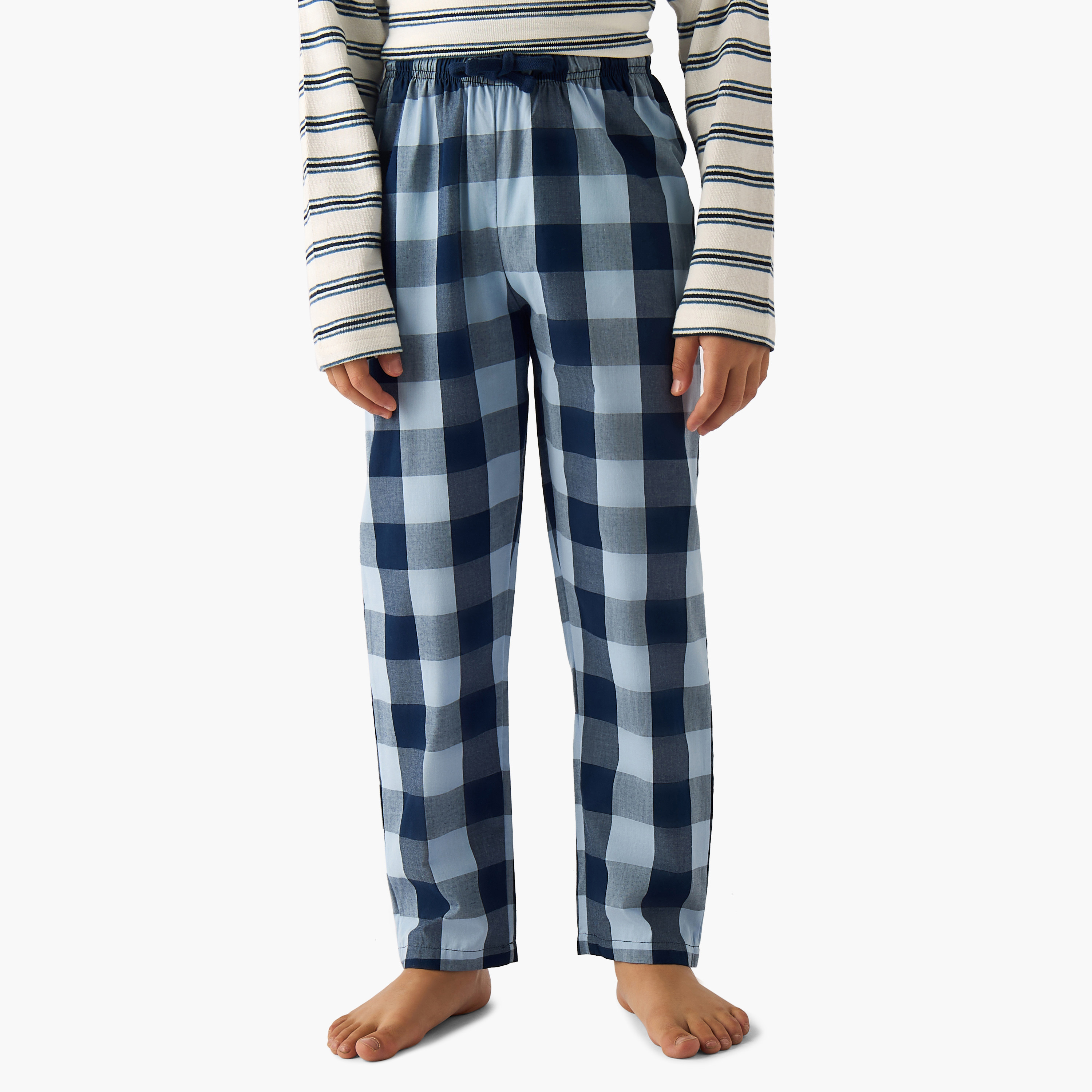 Juniors Cotton Henley Neck Long Sleeves Pyjama Set with Print-boys-clothing-nightwear-image-3