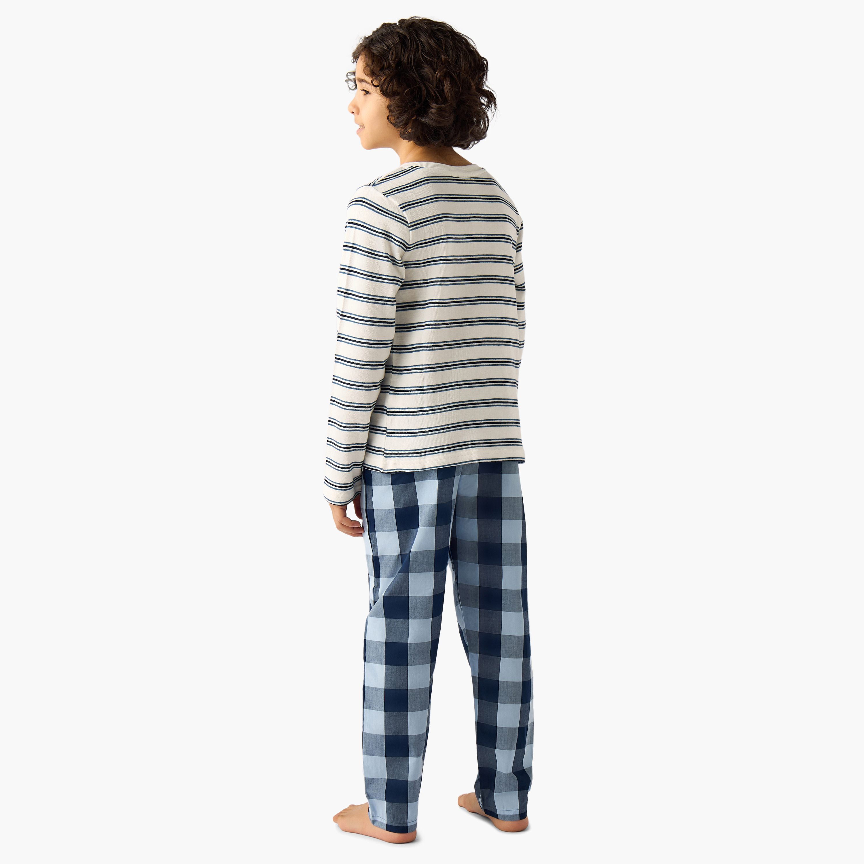Juniors Cotton Henley Neck Long Sleeves Pyjama Set with Print-boys-clothing-nightwear-image-4
