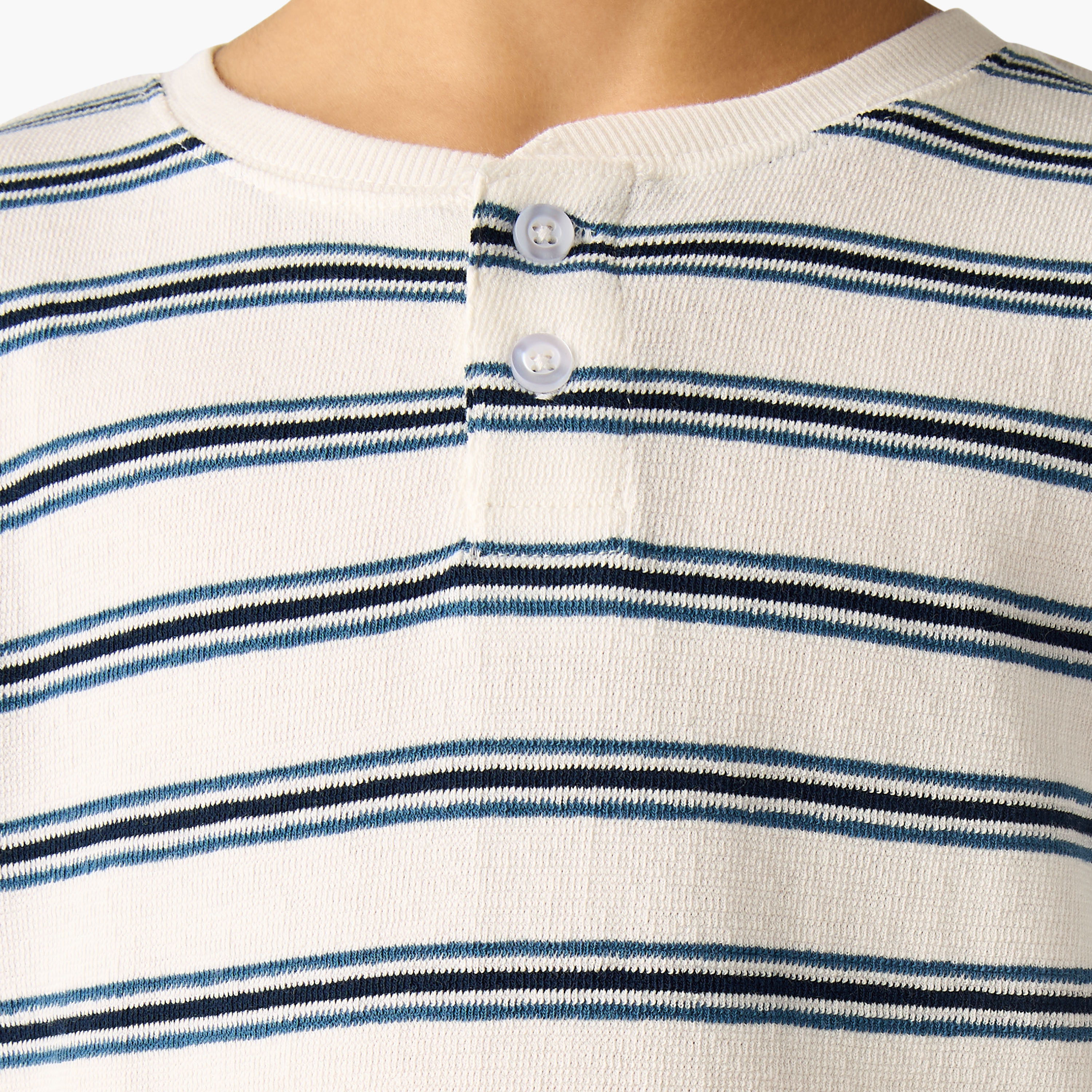 Juniors Cotton Henley Neck Long Sleeves Pyjama Set with Print-boys-clothing-nightwear-image-6