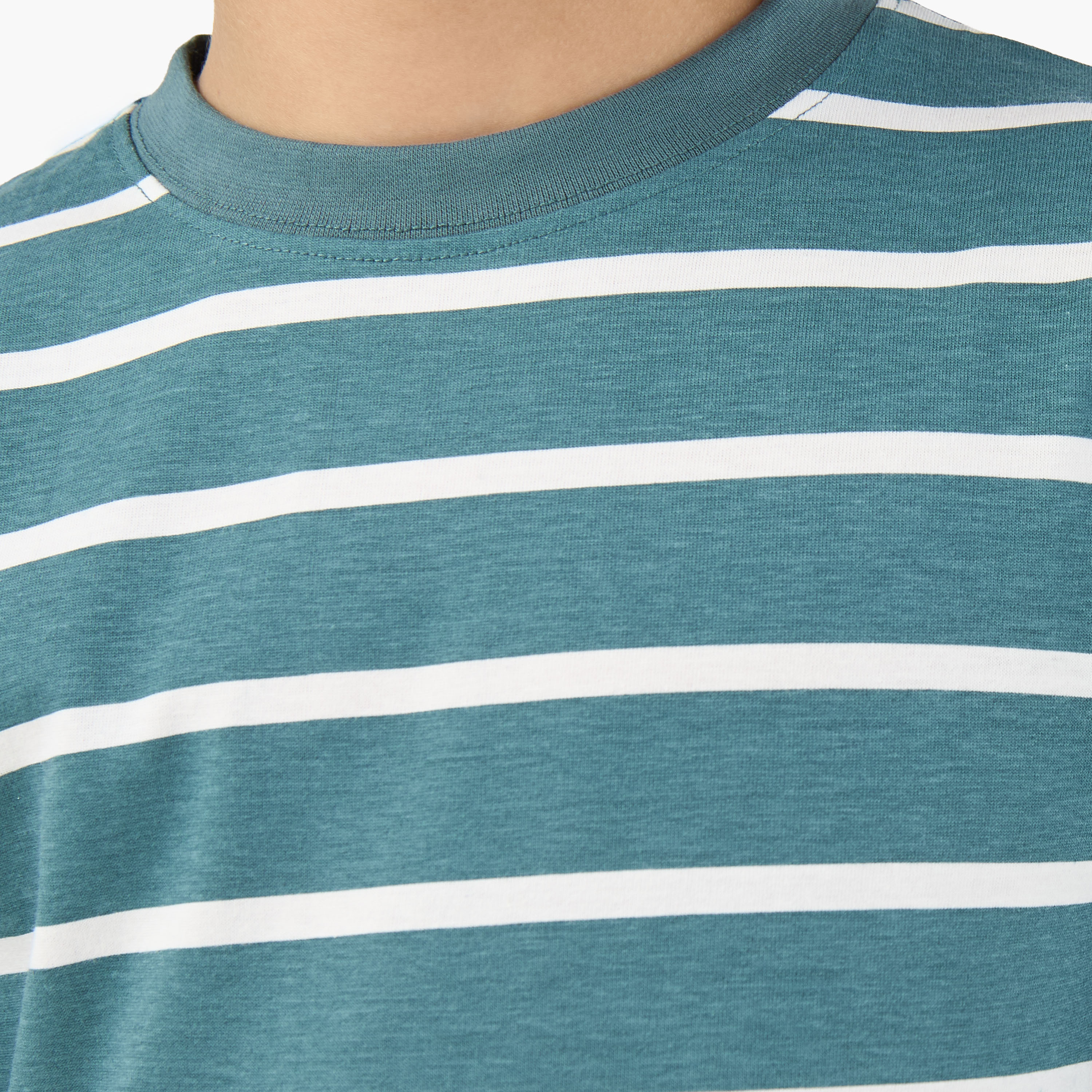 Juniors Cotton Crew Neck Long Sleeve Pyjama Set with Stripes-boys-clothing-nightwear-image-6