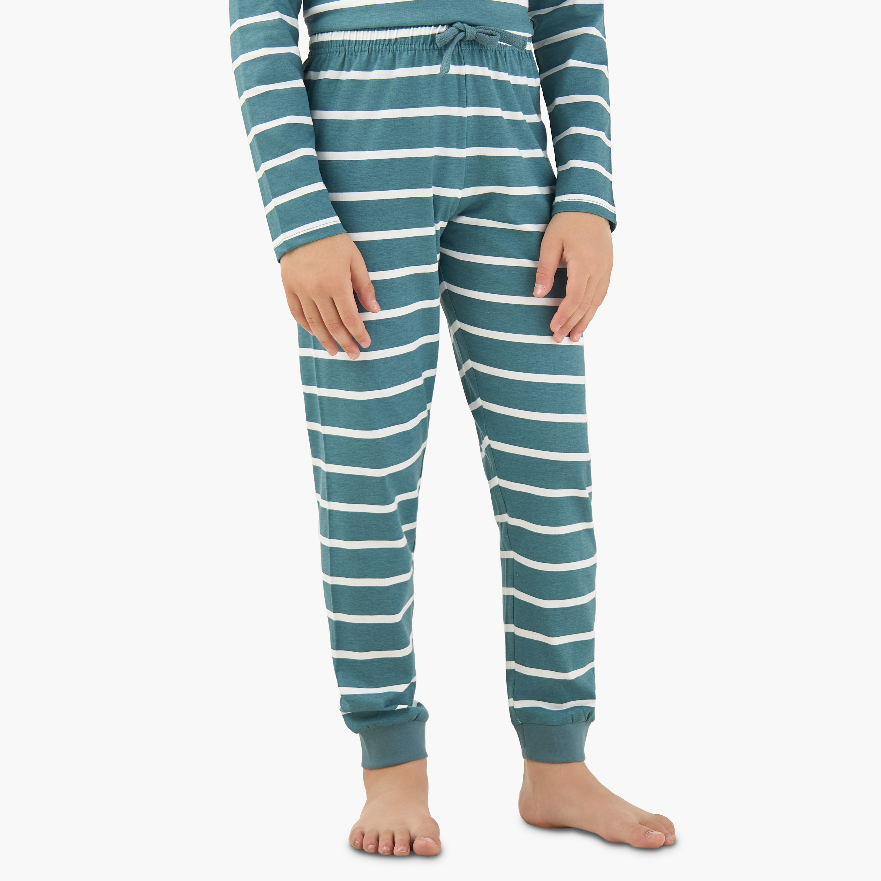 Pack of 3 Juniors Cotton Crew Neck Long Sleeves Pyjama Set with Fun Print-boys-clothing-nightwear-image-7