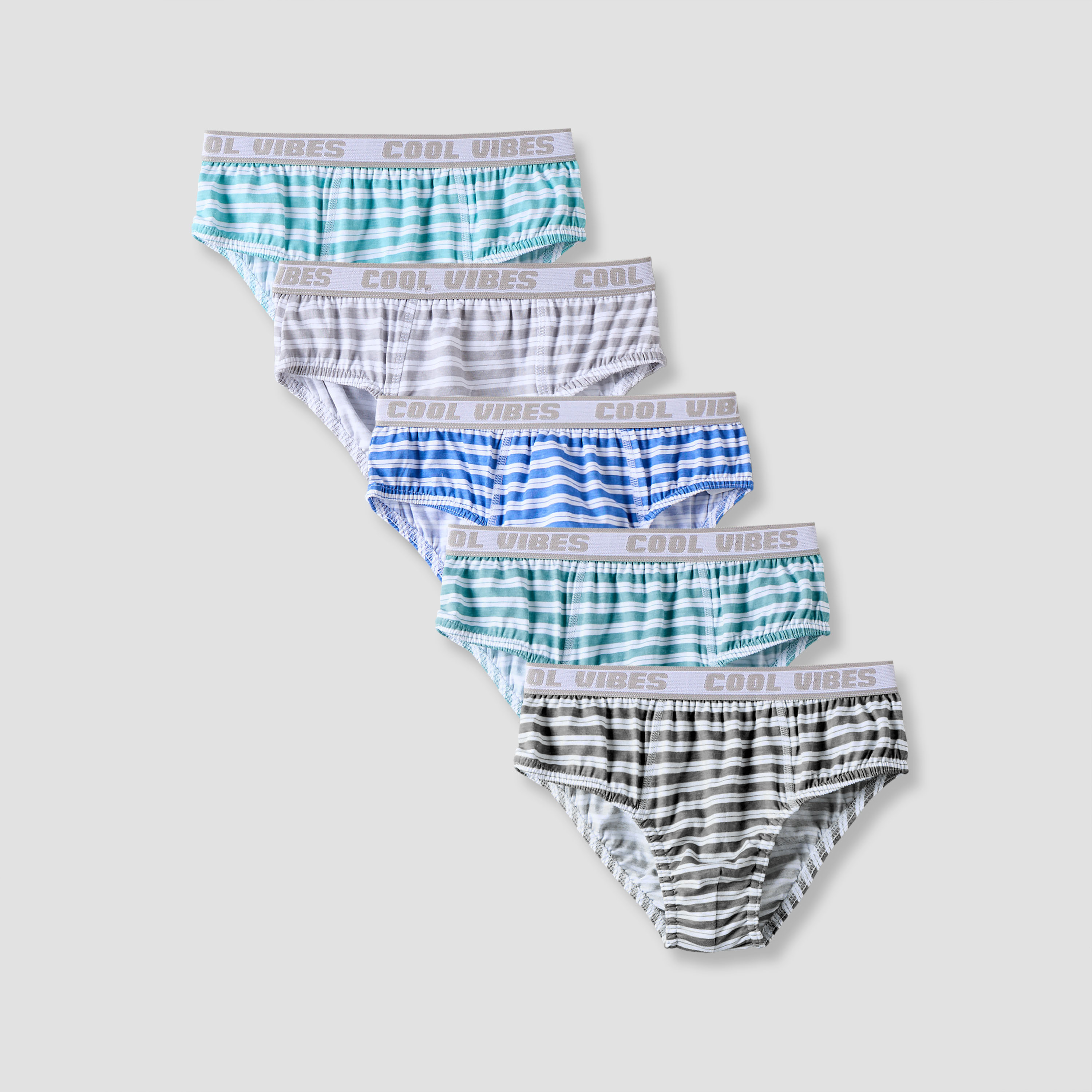 Pack of 5 Juniors Cotton Briefs with Striped Design-boys-clothing-innerwear-boxersandbriefs-image-1