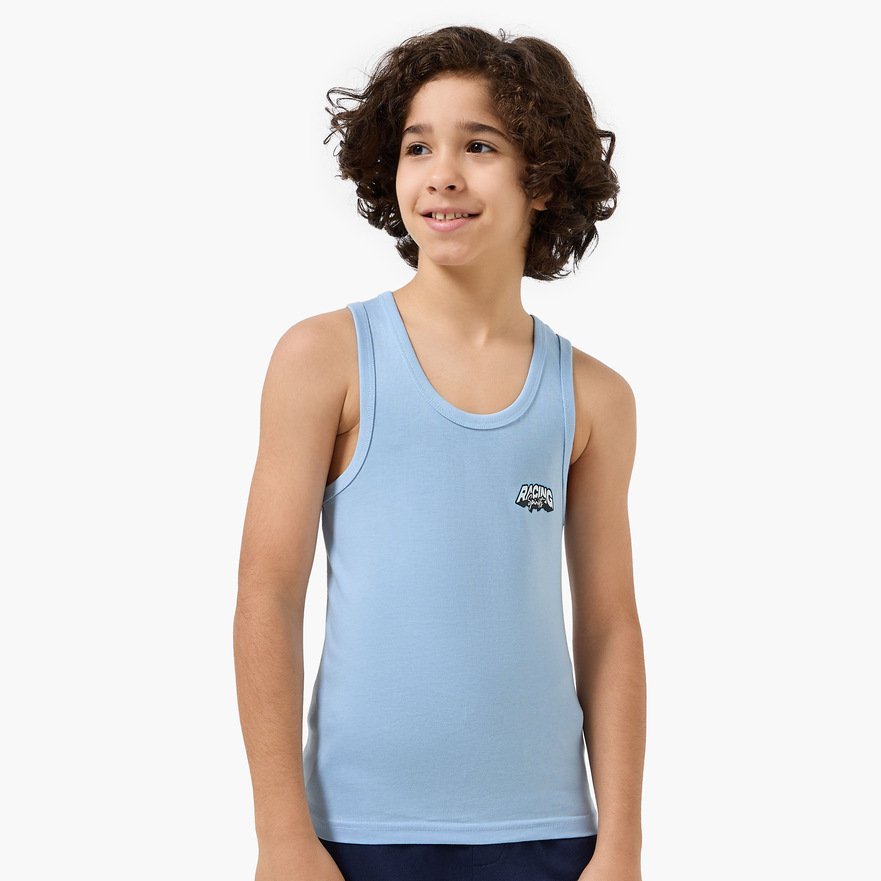 Pack of 3 Juniors Cotton Round Neck Vest with Print-boys-clothing-innerwear-vests-image-3