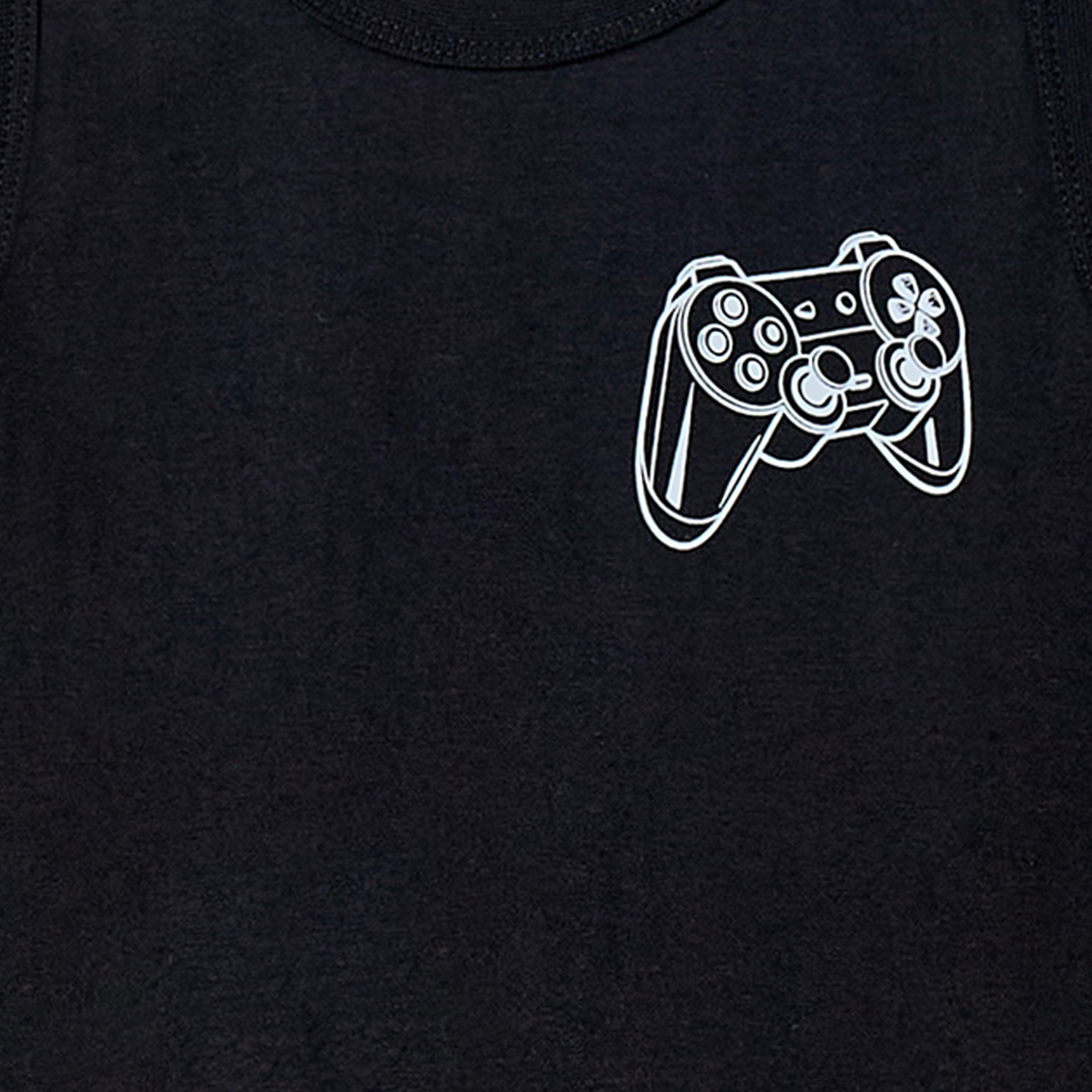 Pack of 3 Juniors Cotton Round Neck Vest with Gaming Print-boys-clothing-innerwear-vests-image-7
