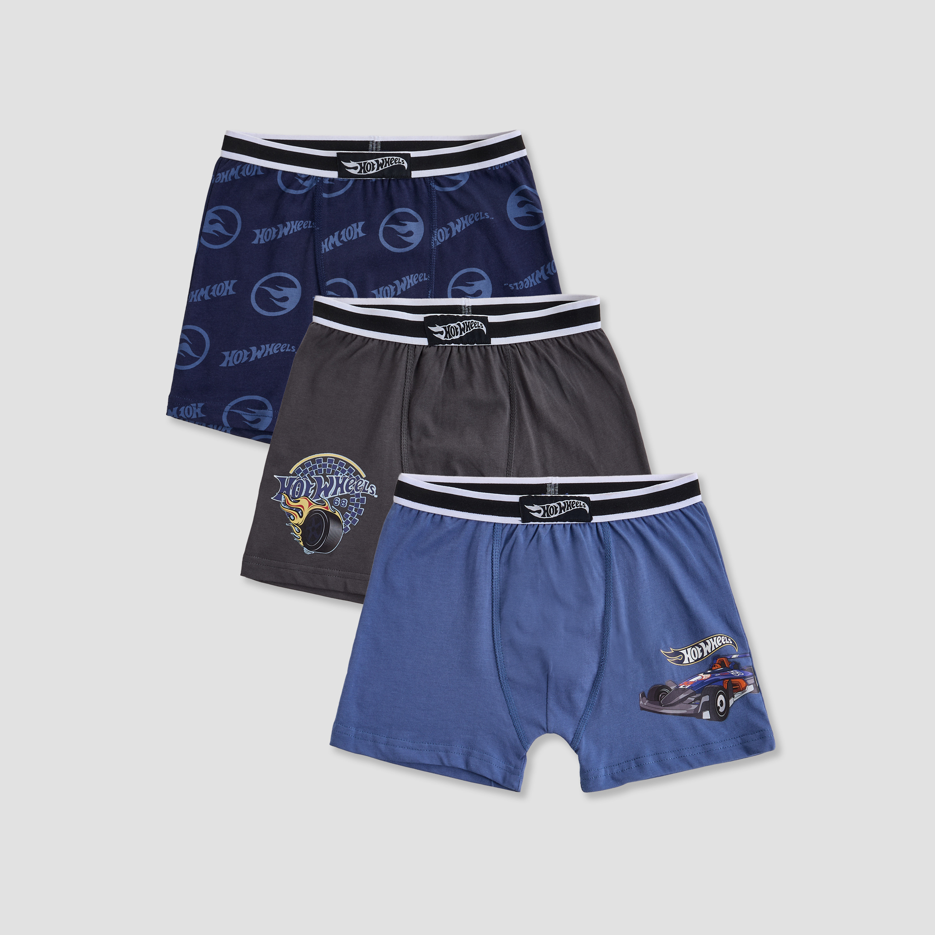 Pack of 3 Cotton Boxers with Hot Wheels Print-boys-clothing-innerwear-boxersandbriefs-image-1