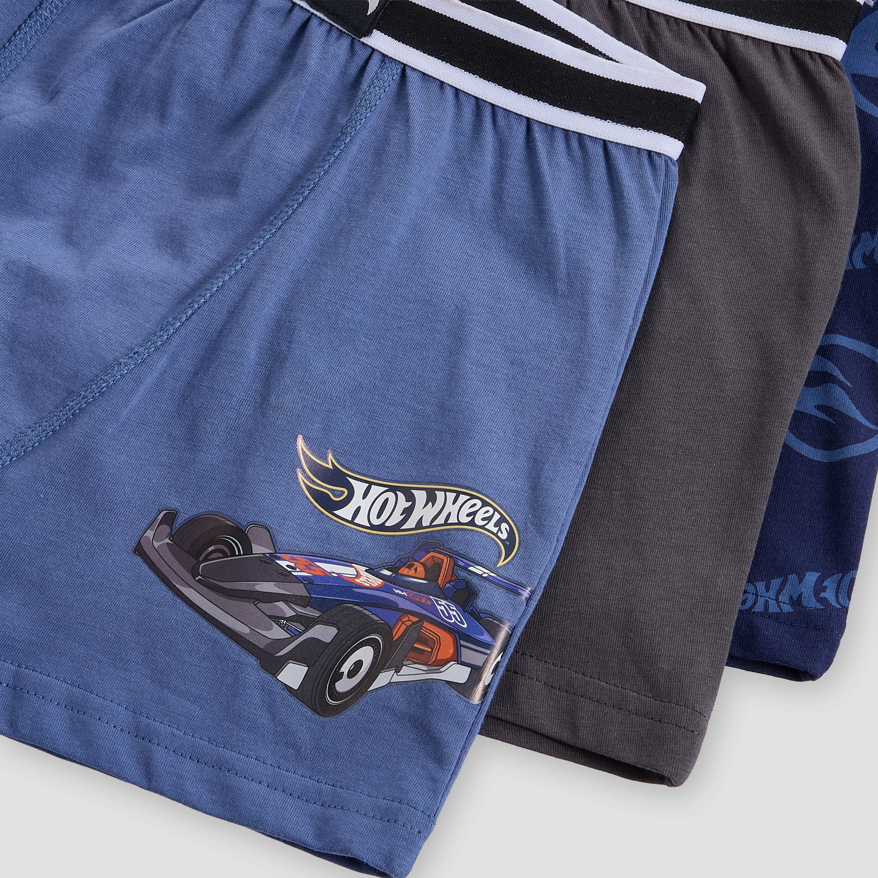 Pack of 3 Cotton Boxers with Hot Wheels Print-boys-clothing-innerwear-boxersandbriefs-image-6