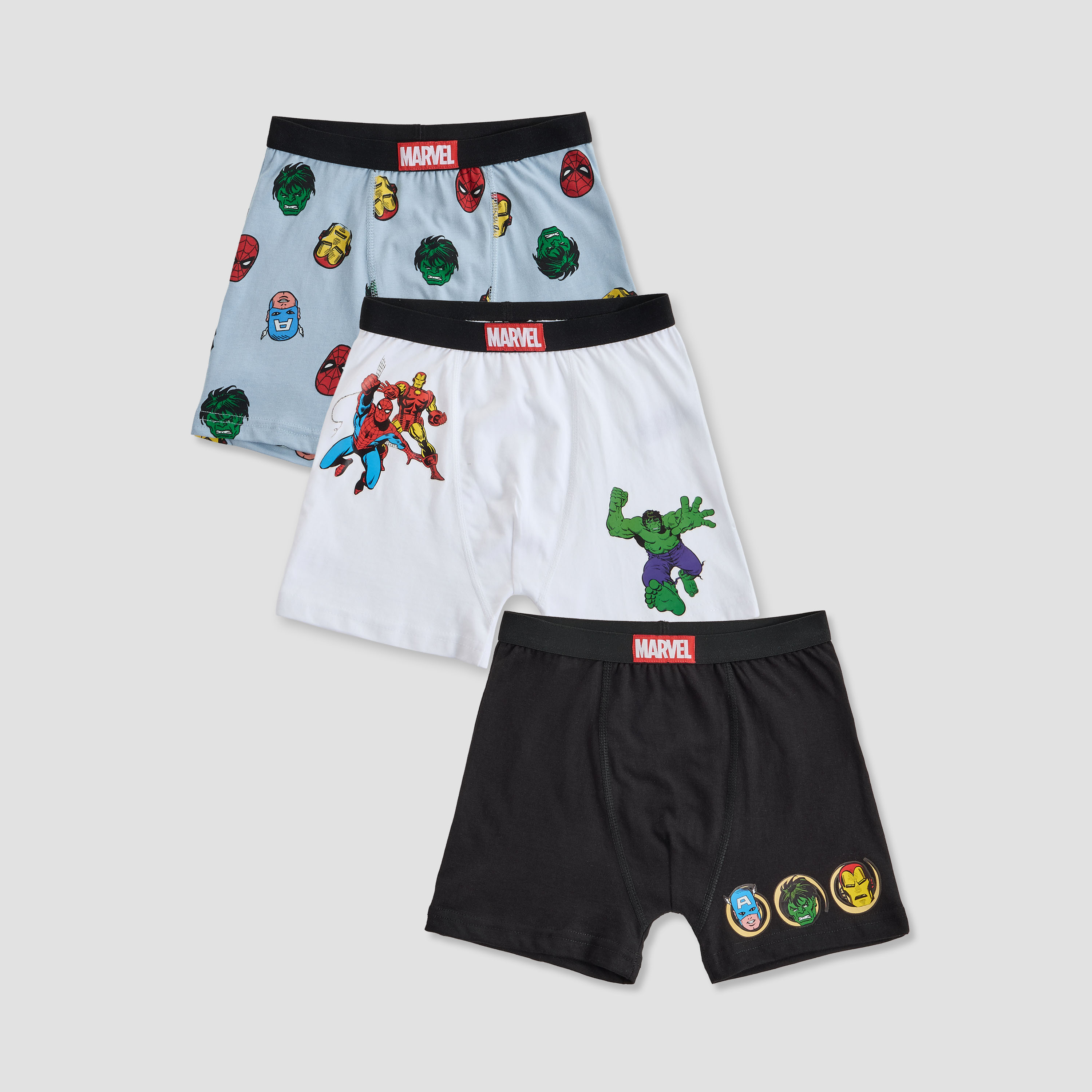 Pack of 3 Cotton Boxers with Avengers Print-boys-clothing-innerwear-boxersandbriefs-image-1