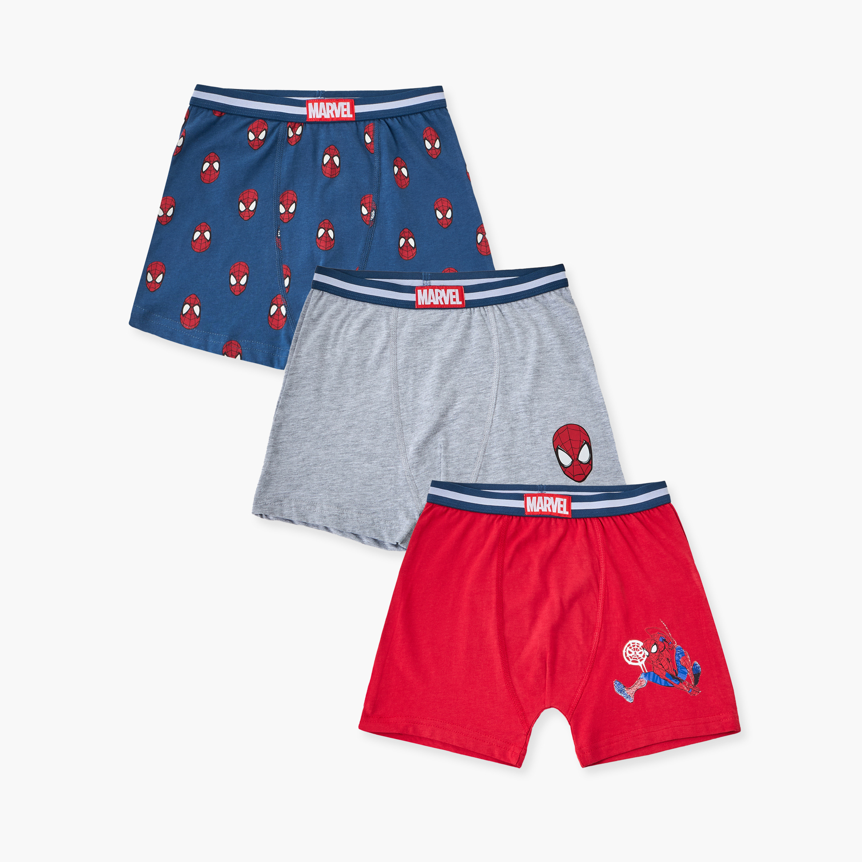 سراويل بوكسر قطن بطبعات سبايدرمان - طقم من 3 قطع-boys-clothing-innerwear-boxersandbriefs-image-1