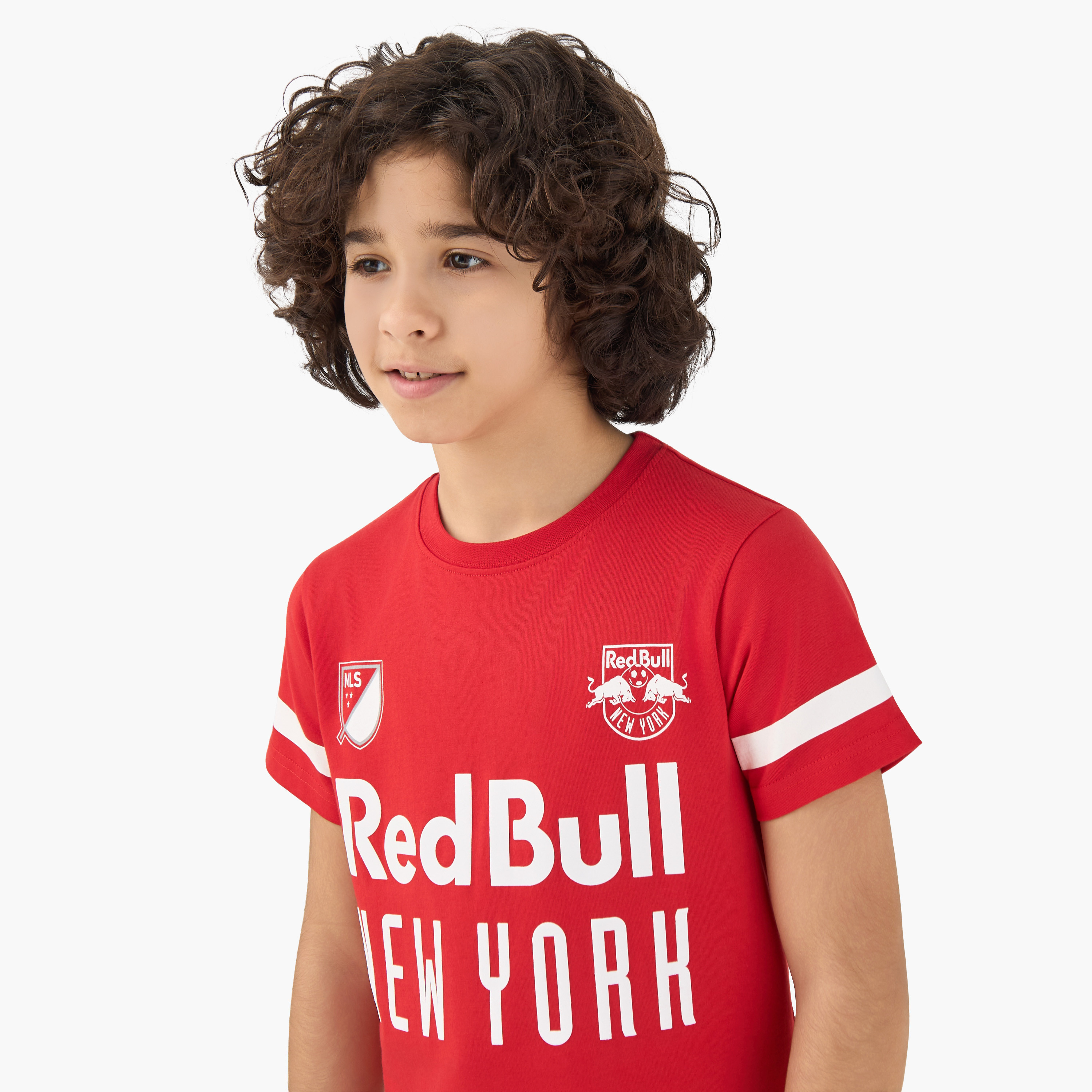 Disney Cotton Crew Neck Short Sleeves Pyjama Set with New York Red Bulls Print-boys-clothing-nightwear-image-5