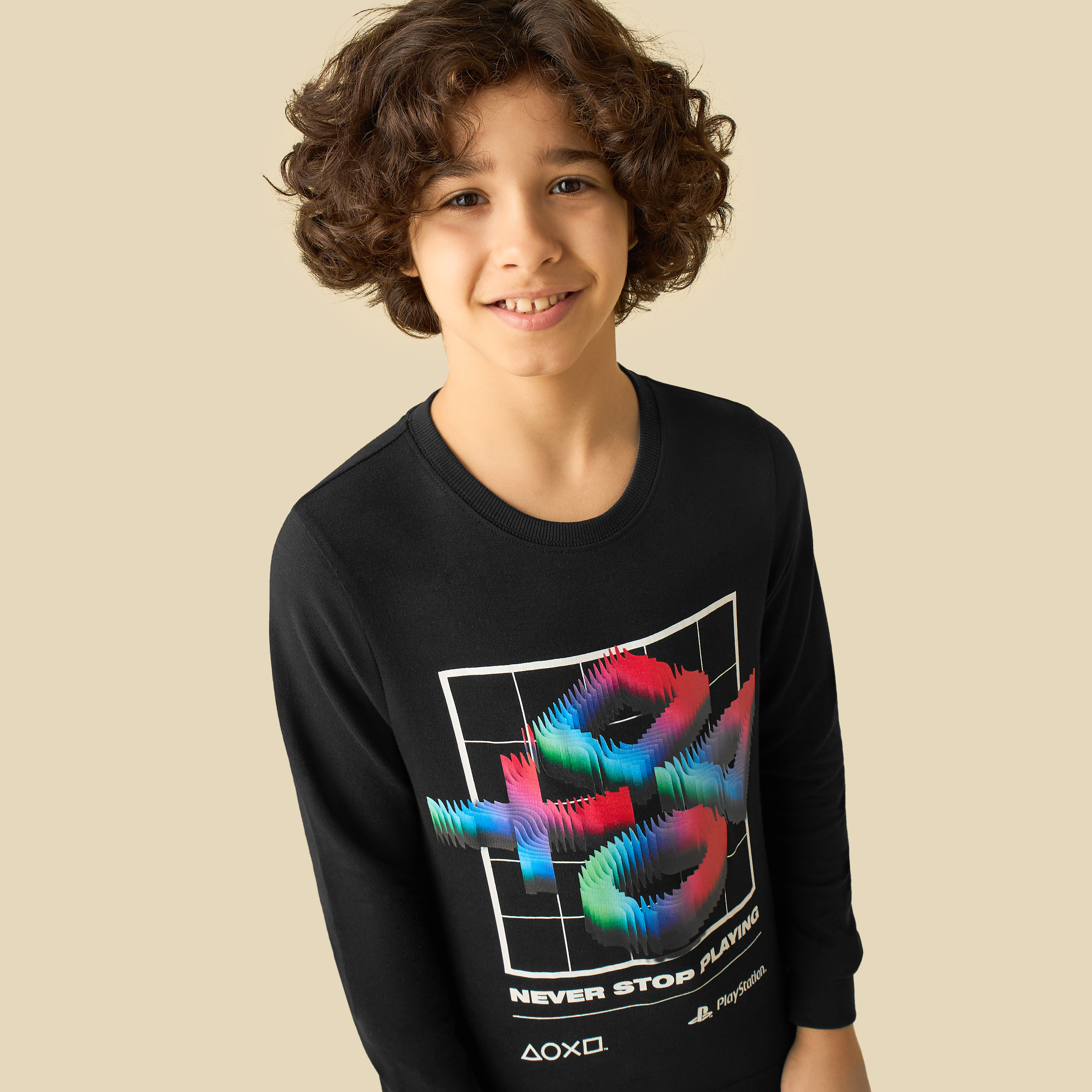 PlayStation Cotton Crew Neck Long Sleeves Pyjama Set with Graphic Print-boys-clothing-nightwear-image-5