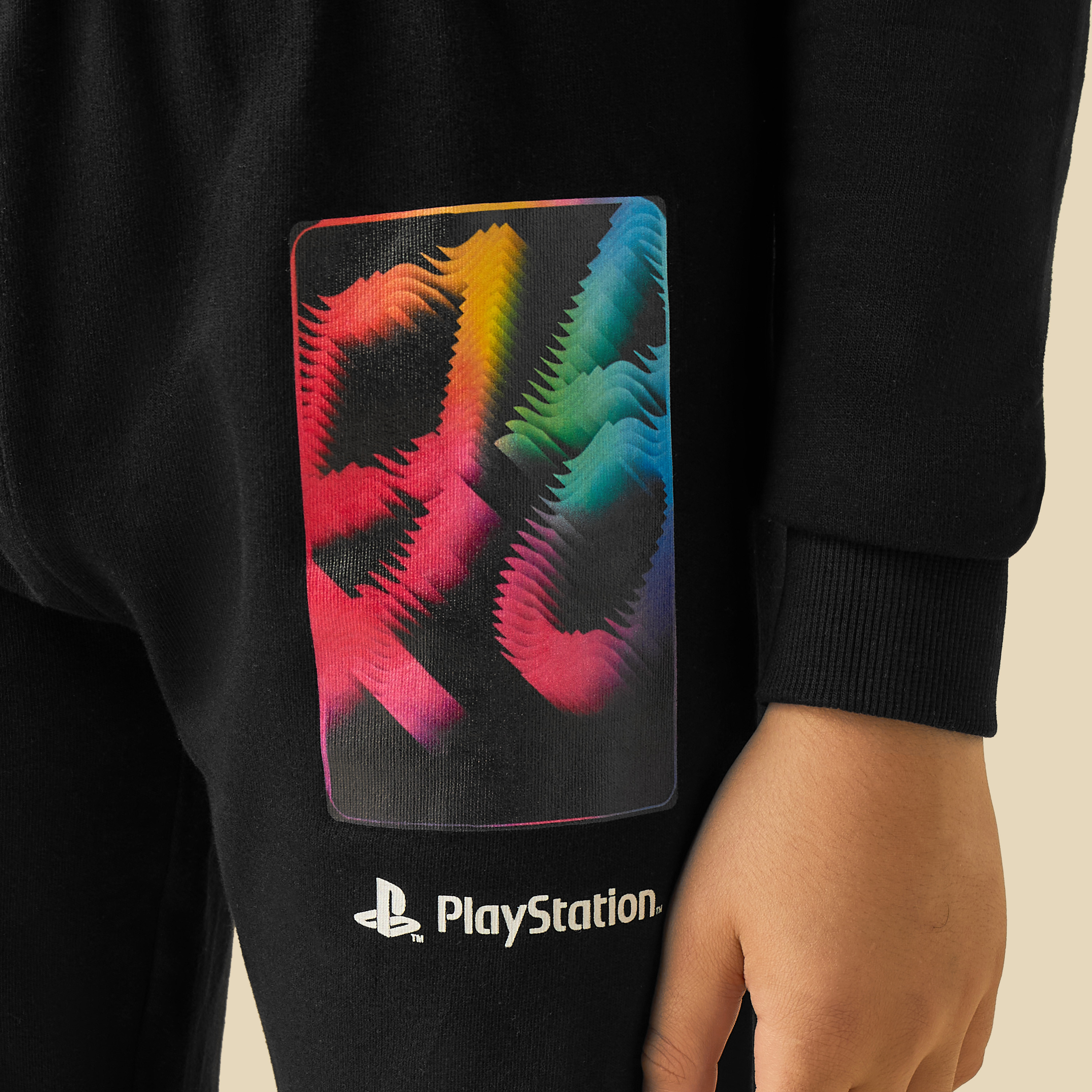 PlayStation Cotton Crew Neck Long Sleeves Pyjama Set with Graphic Print-boys-clothing-nightwear-image-6