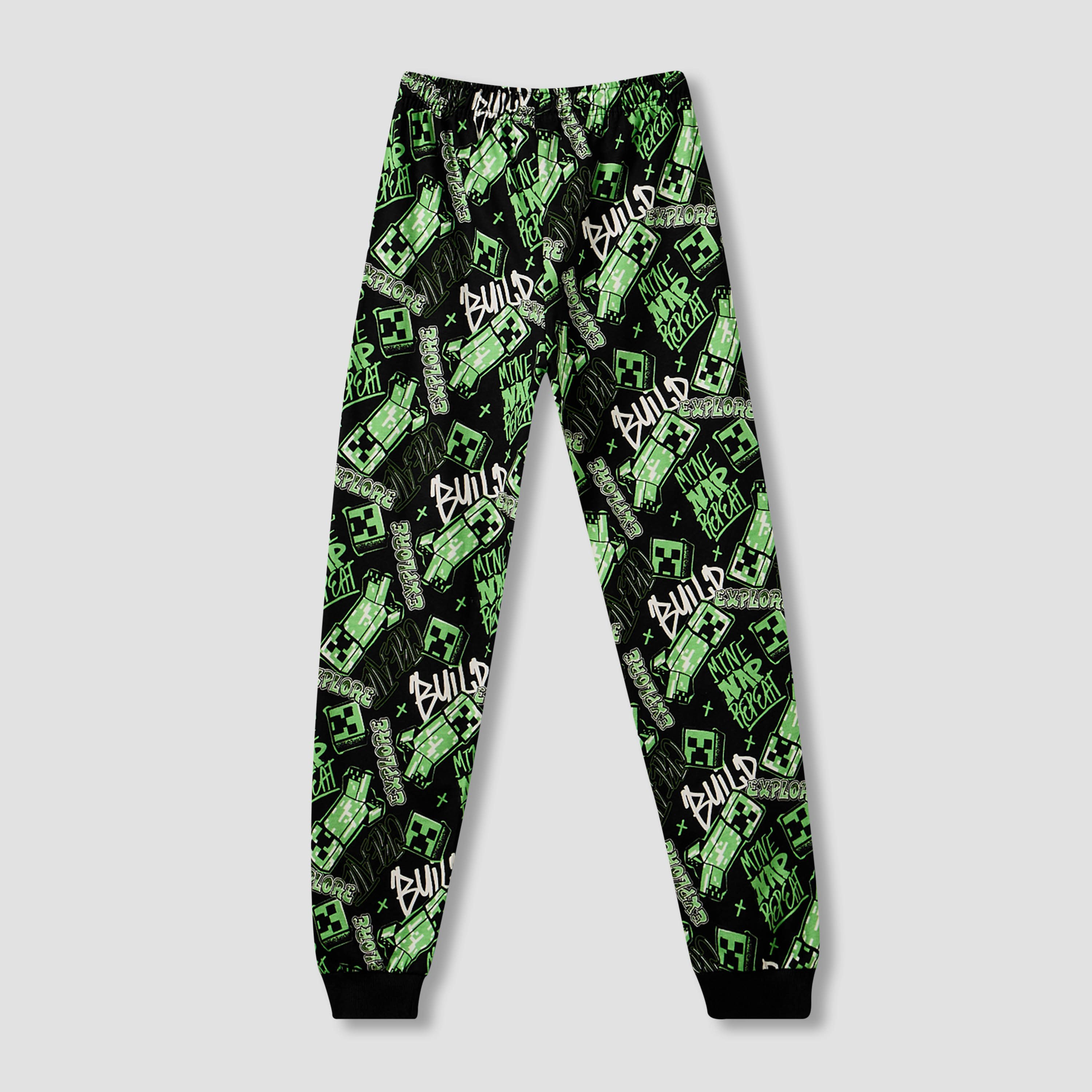 Minecraft Cotton Crew Neck Short Sleeves Pyjama Set with Drawstring Closure-boys-clothing-nightwear-image-5