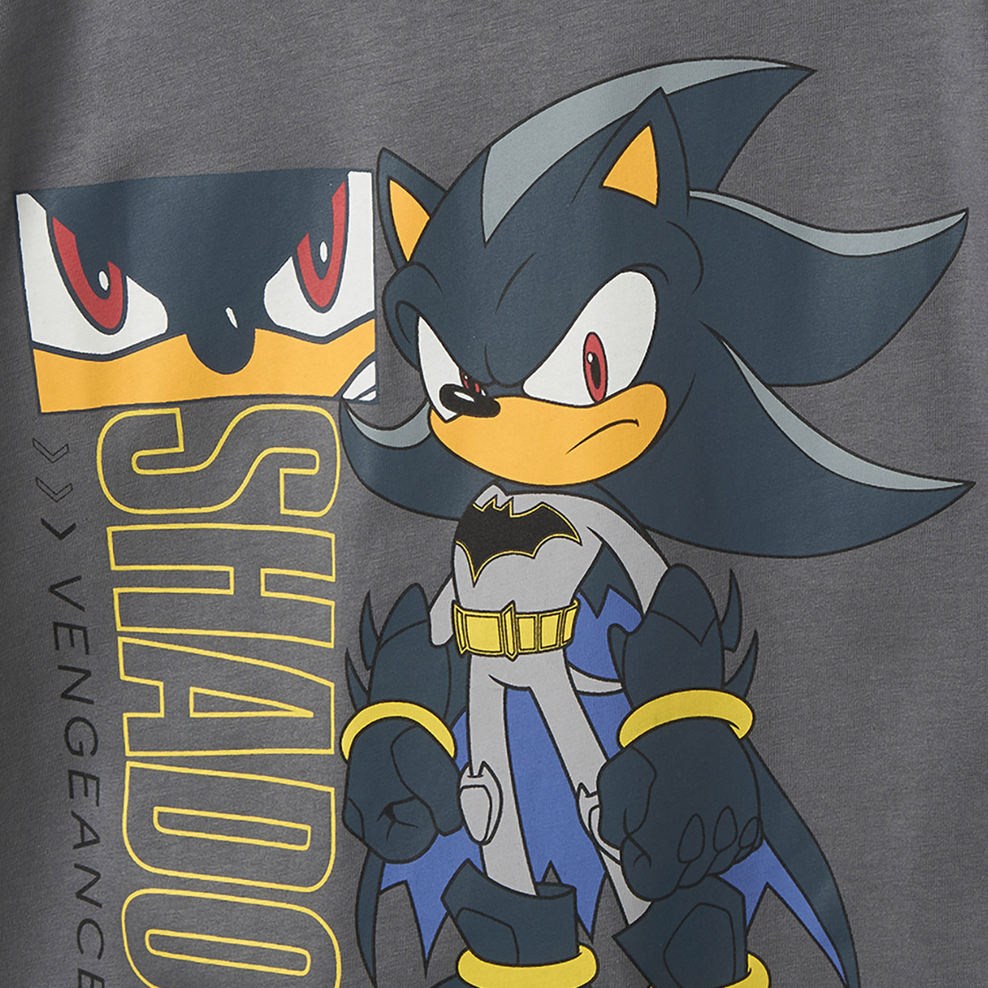 Cotton Crew Neck Long Sleeves Pyjama Set with Sonic and Batman Print-boys-clothing-nightwear-image-6