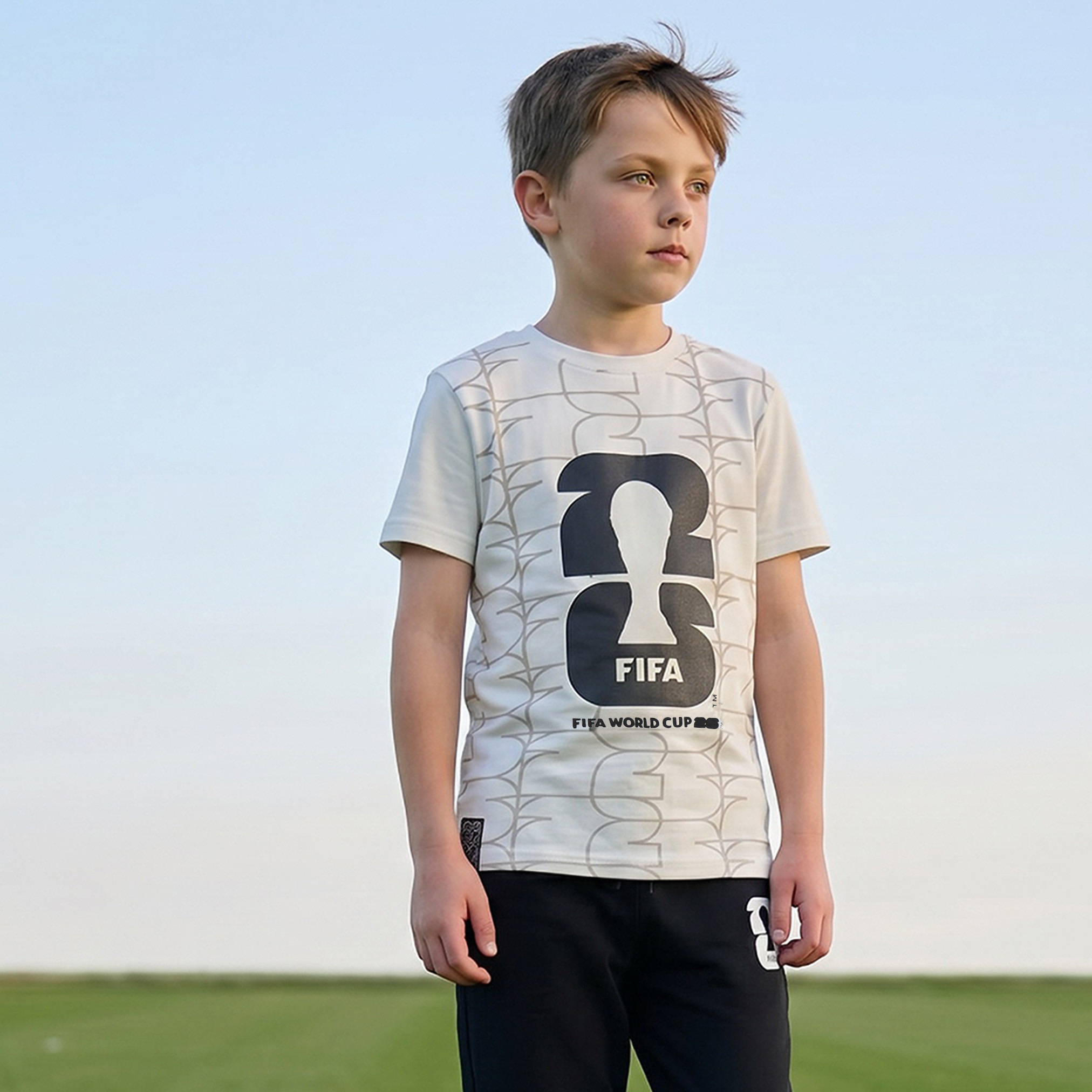 FIFA Cotton Crew Neck Short Sleeves Pyjama Set with Logo Print-boys-clothing-nightwear-image-2