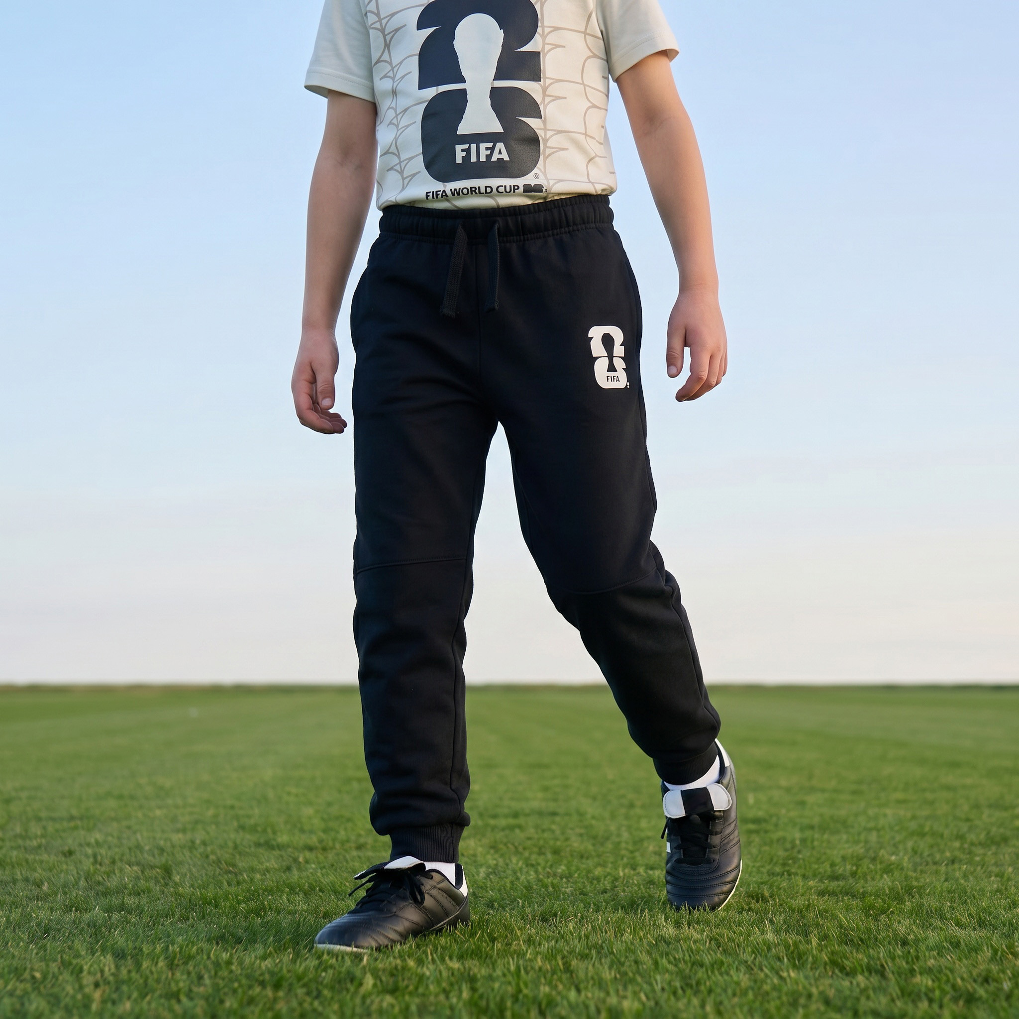 FIFA Cotton Crew Neck Short Sleeves Pyjama Set with Logo Print-boys-clothing-nightwear-image-4