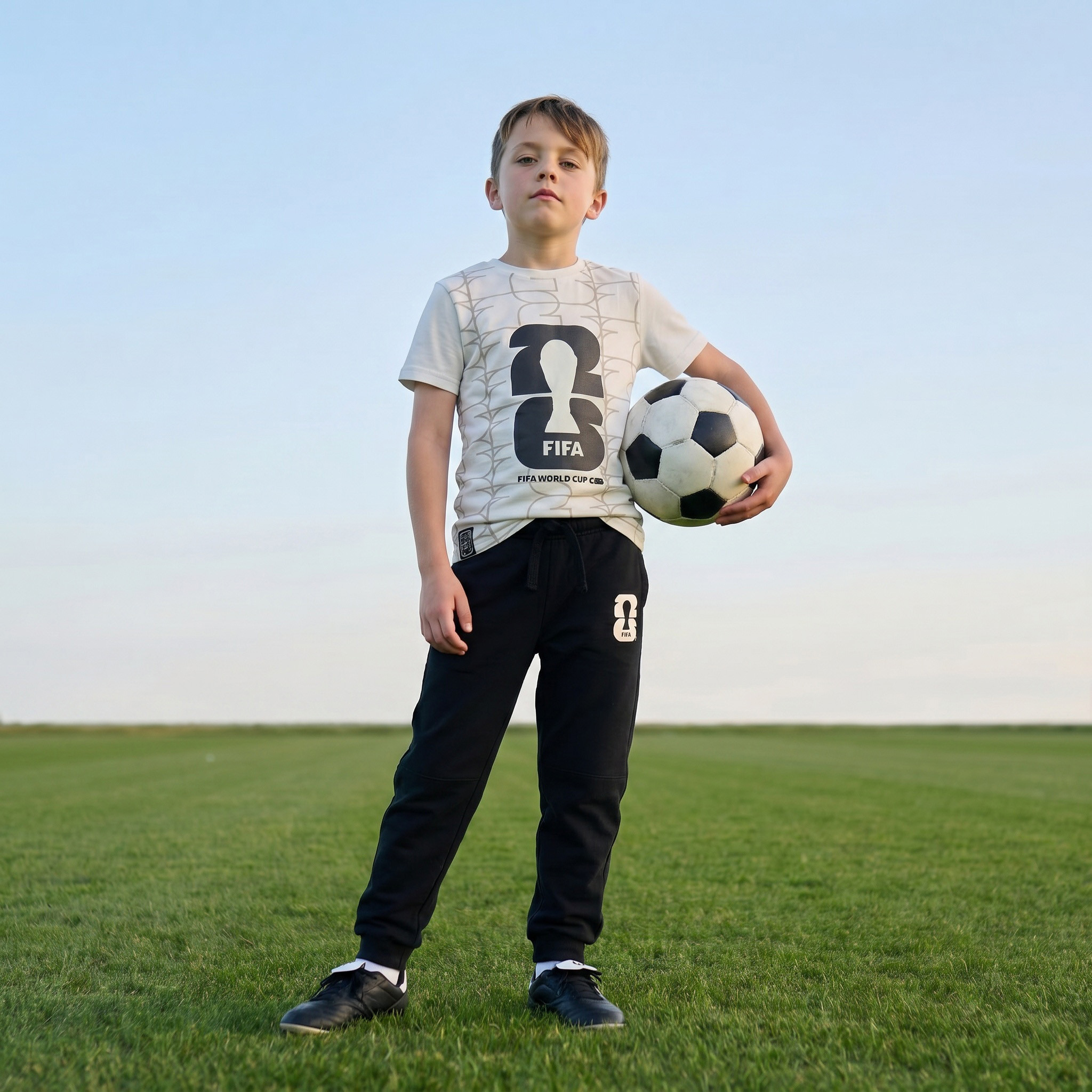 FIFA Cotton Crew Neck Short Sleeves Pyjama Set with Logo Print-boys-clothing-nightwear-image-5