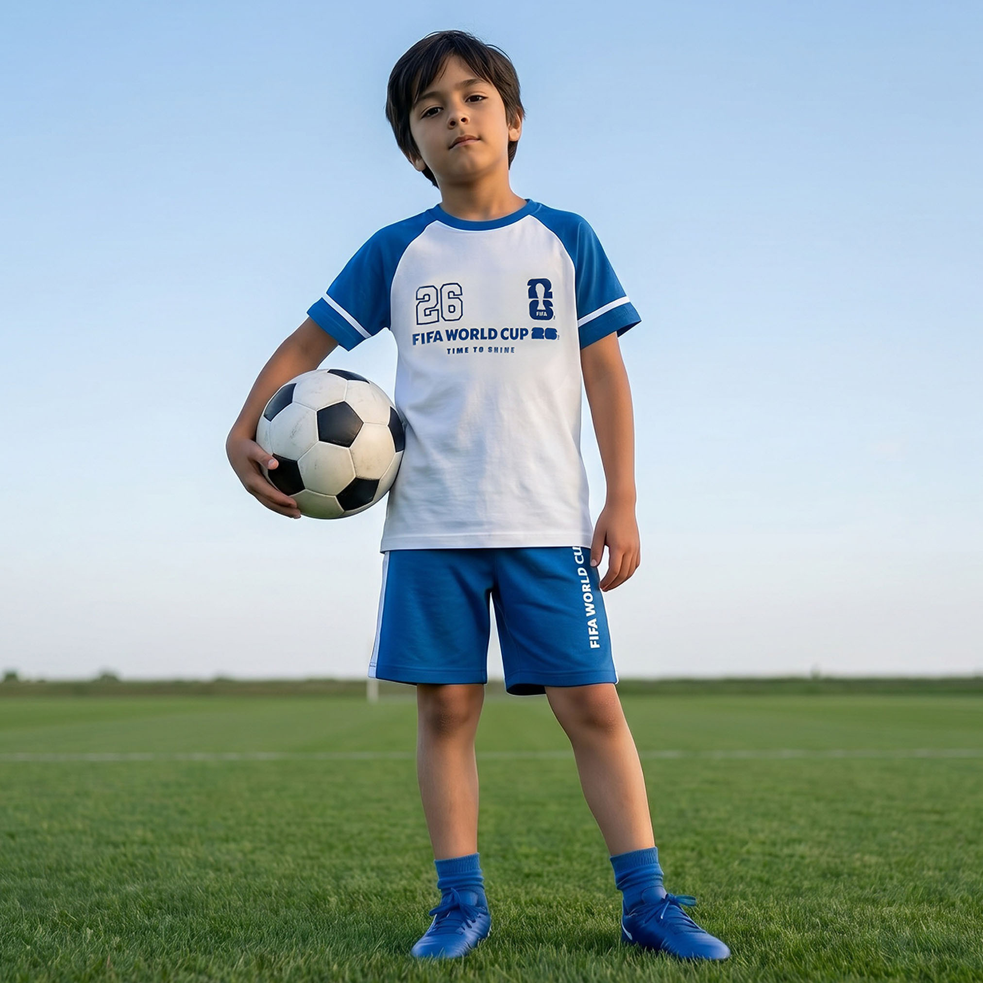FIFA Cotton Crew Neck Short Sleeve Shorts Set with Varsity Print-boys-clothing-setsandcoords-image-1