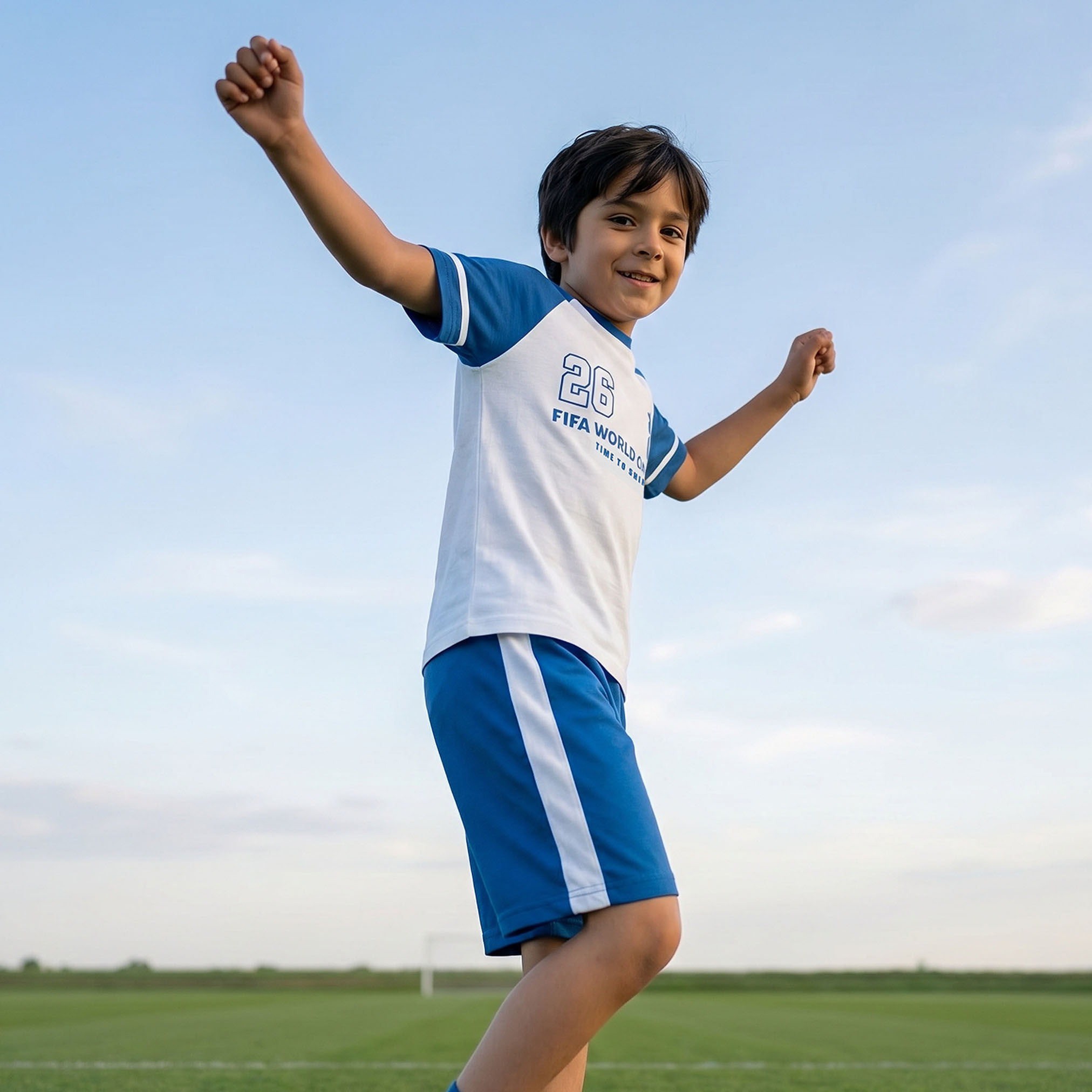 FIFA Cotton Crew Neck Short Sleeve Shorts Set with Varsity Print-boys-clothing-setsandcoords-image-8