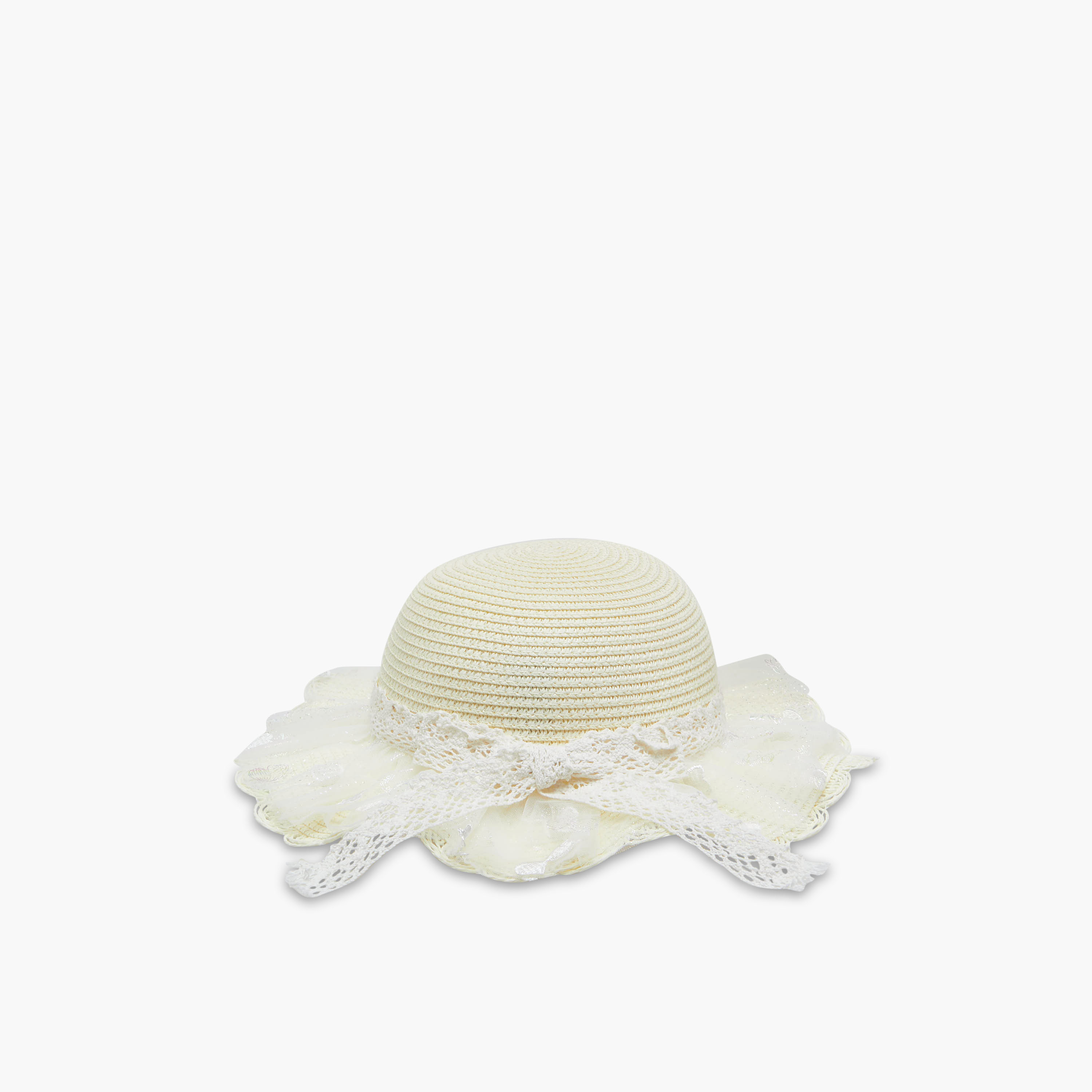 قبعة بحواف دانتيل من جونيورز-baby-girls-accessories-caps-image-6