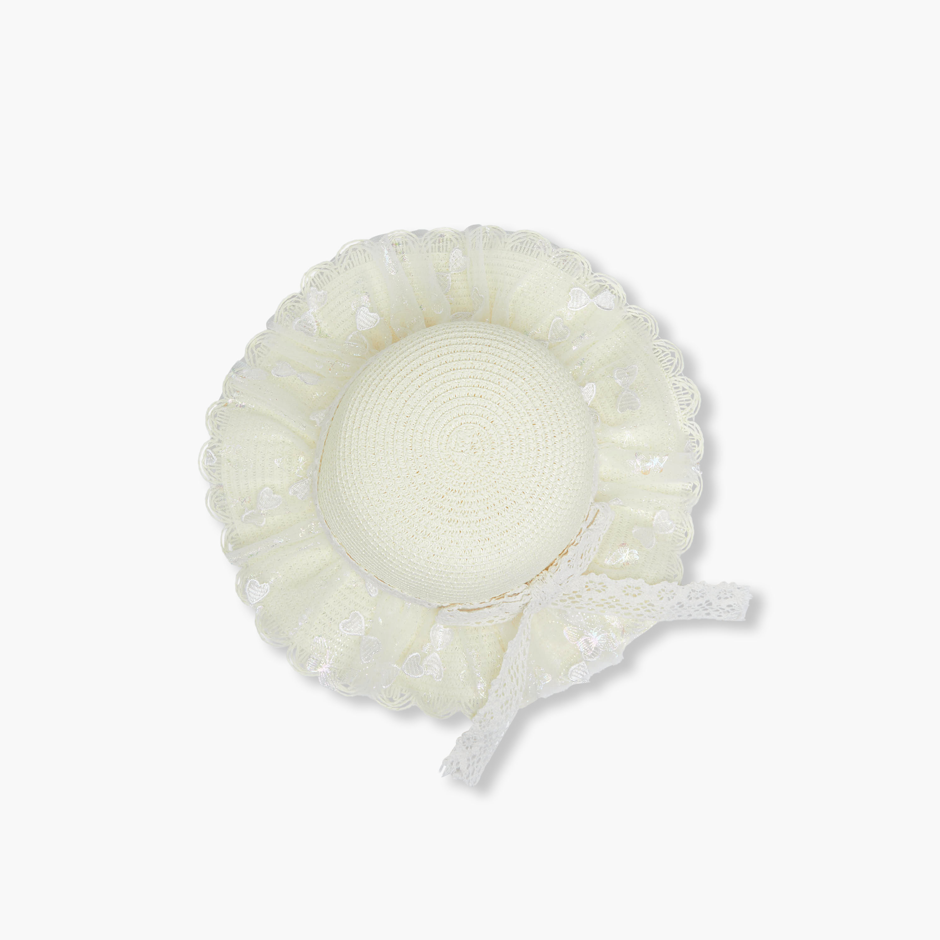 قبعة بحواف دانتيل من جونيورز-baby-girls-accessories-caps-image-4