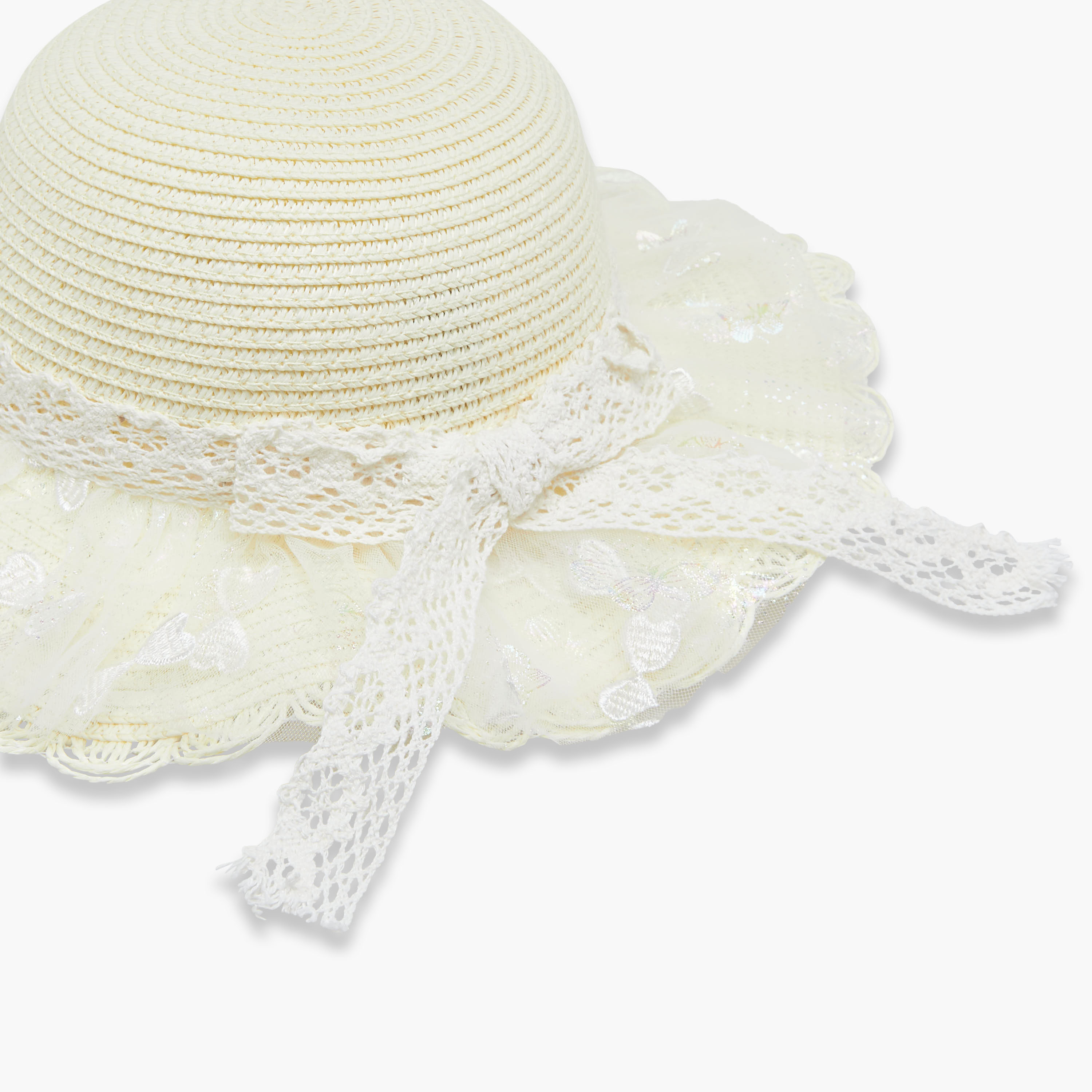 قبعة بحواف دانتيل من جونيورز-baby-girls-accessories-caps-image-3
