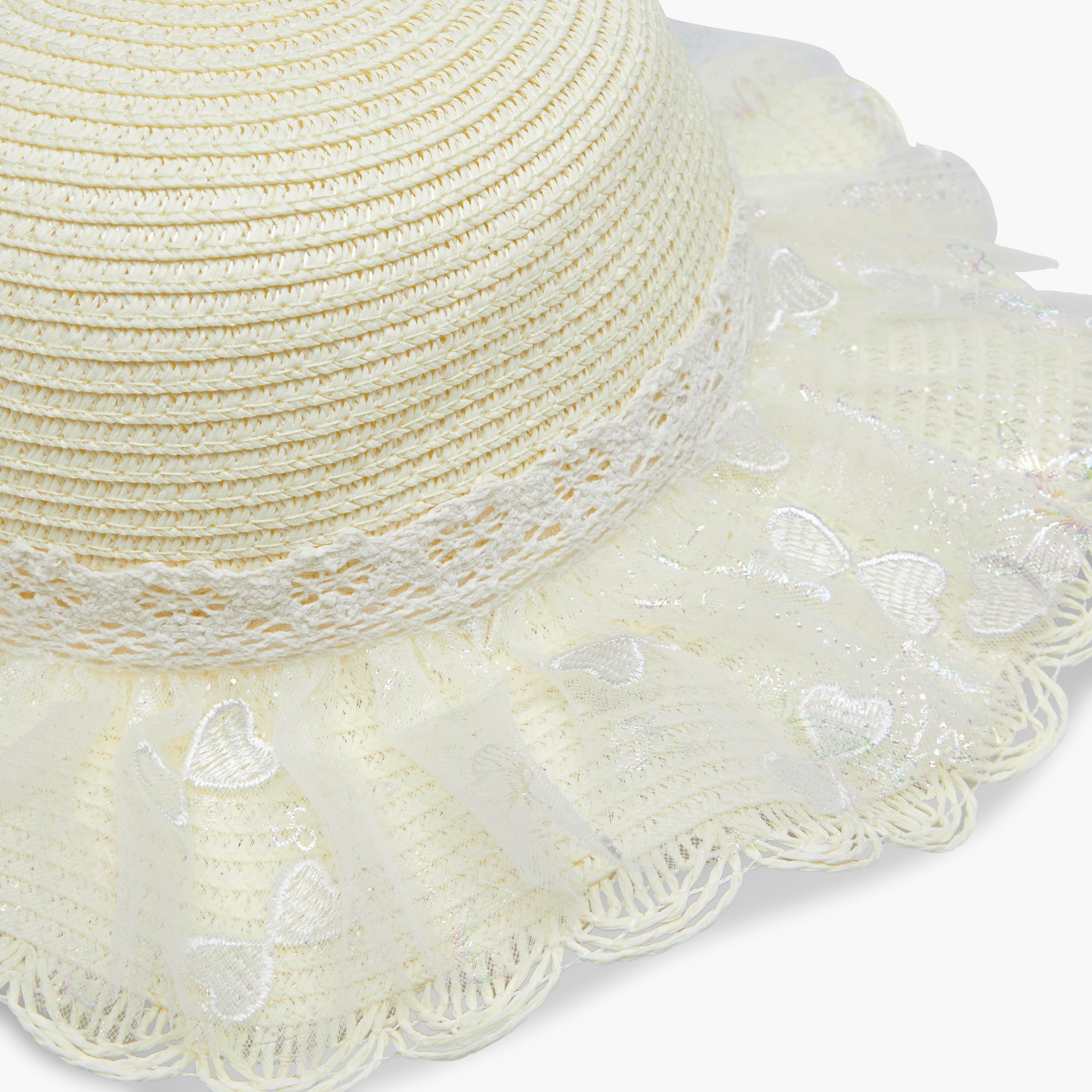 قبعة بحواف دانتيل من جونيورز-baby-girls-accessories-caps-image-2