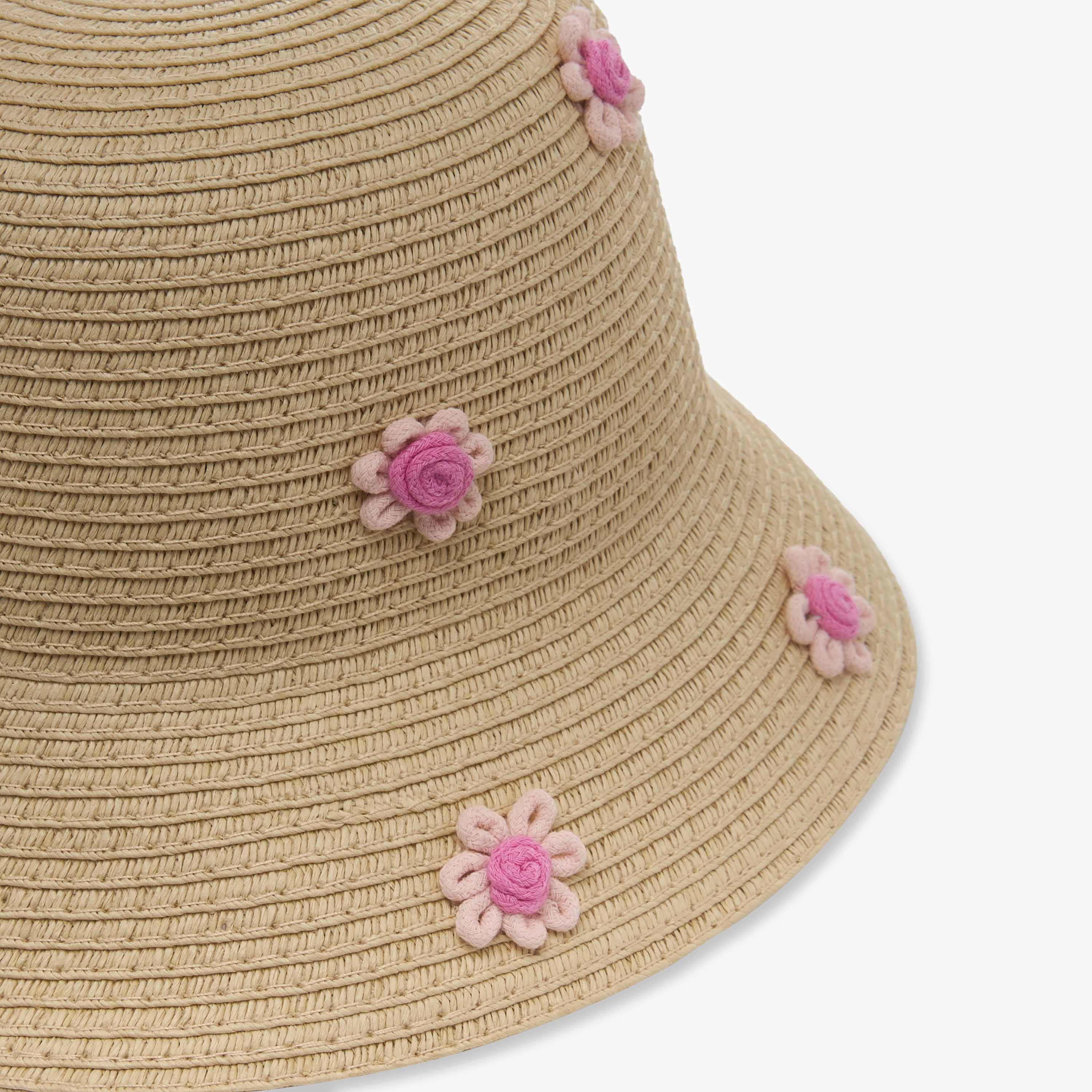 قبعة مزينة بتفاصيل زهور من جونيورز-baby-girls-accessories-caps-image-3