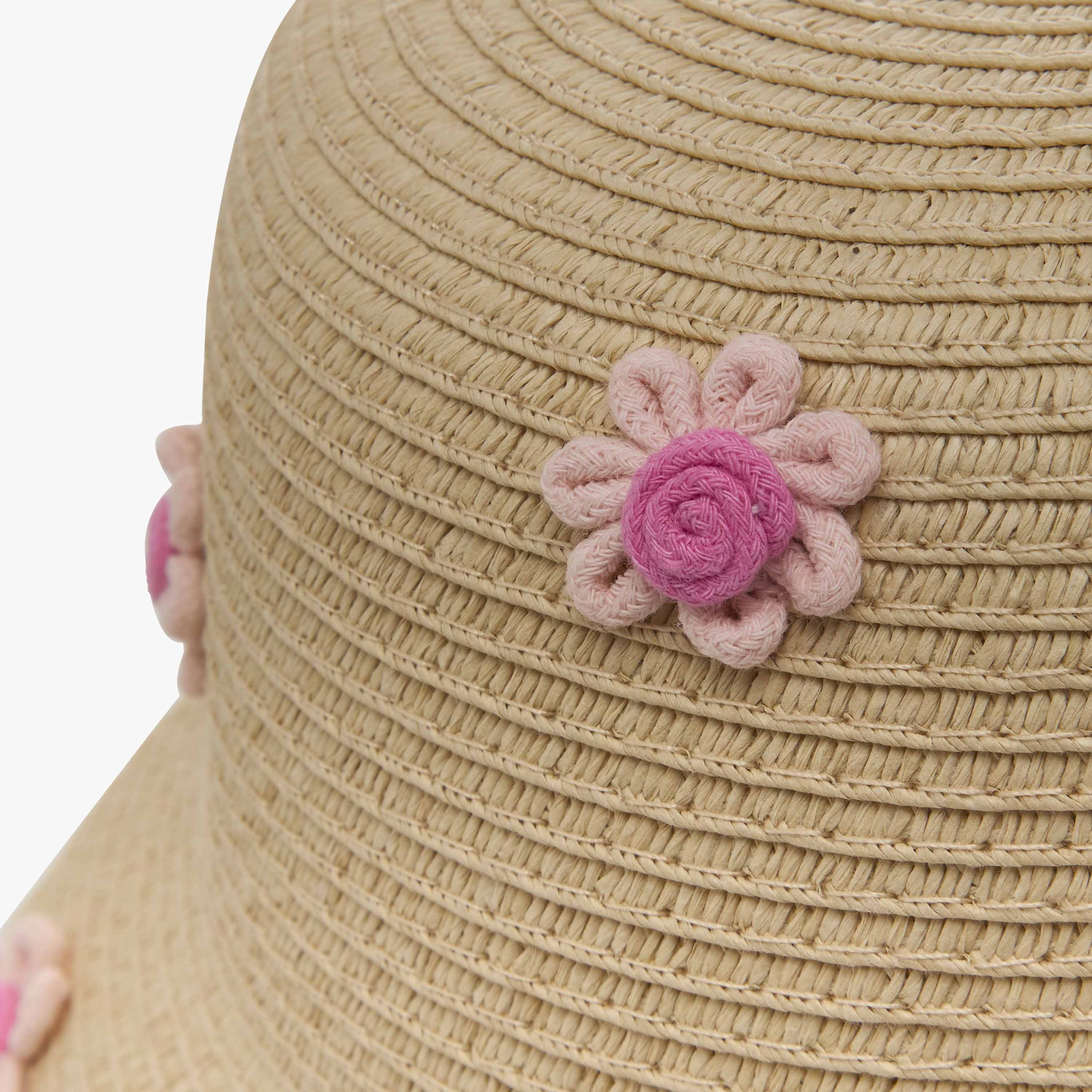 قبعة مزينة بتفاصيل زهور من جونيورز-baby-girls-accessories-caps-image-2