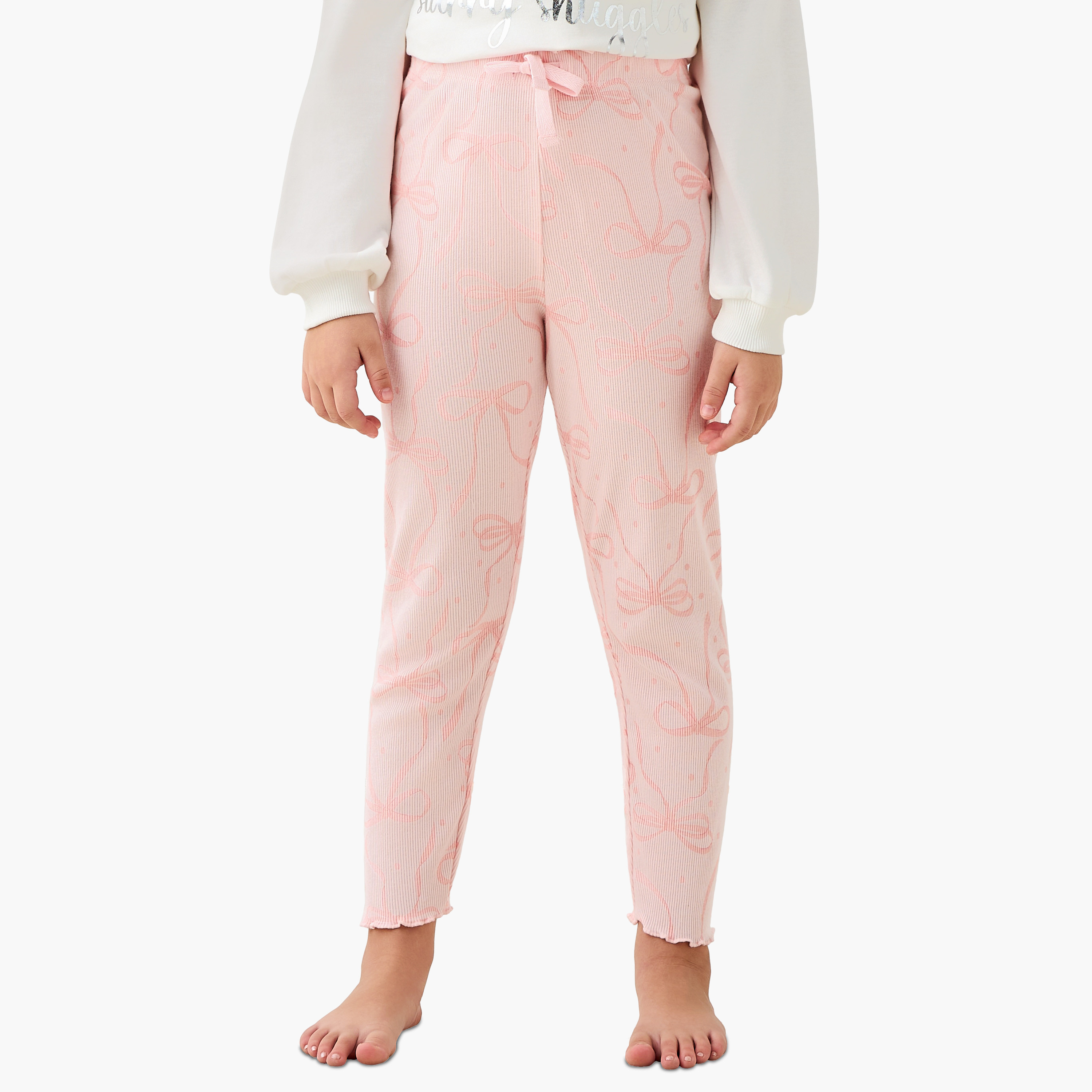 Juniors Cotton Crew Neck Long Sleeves Pyjama Set with Print-baby-girls-clothing-nightwear-pyjamasets-image-3