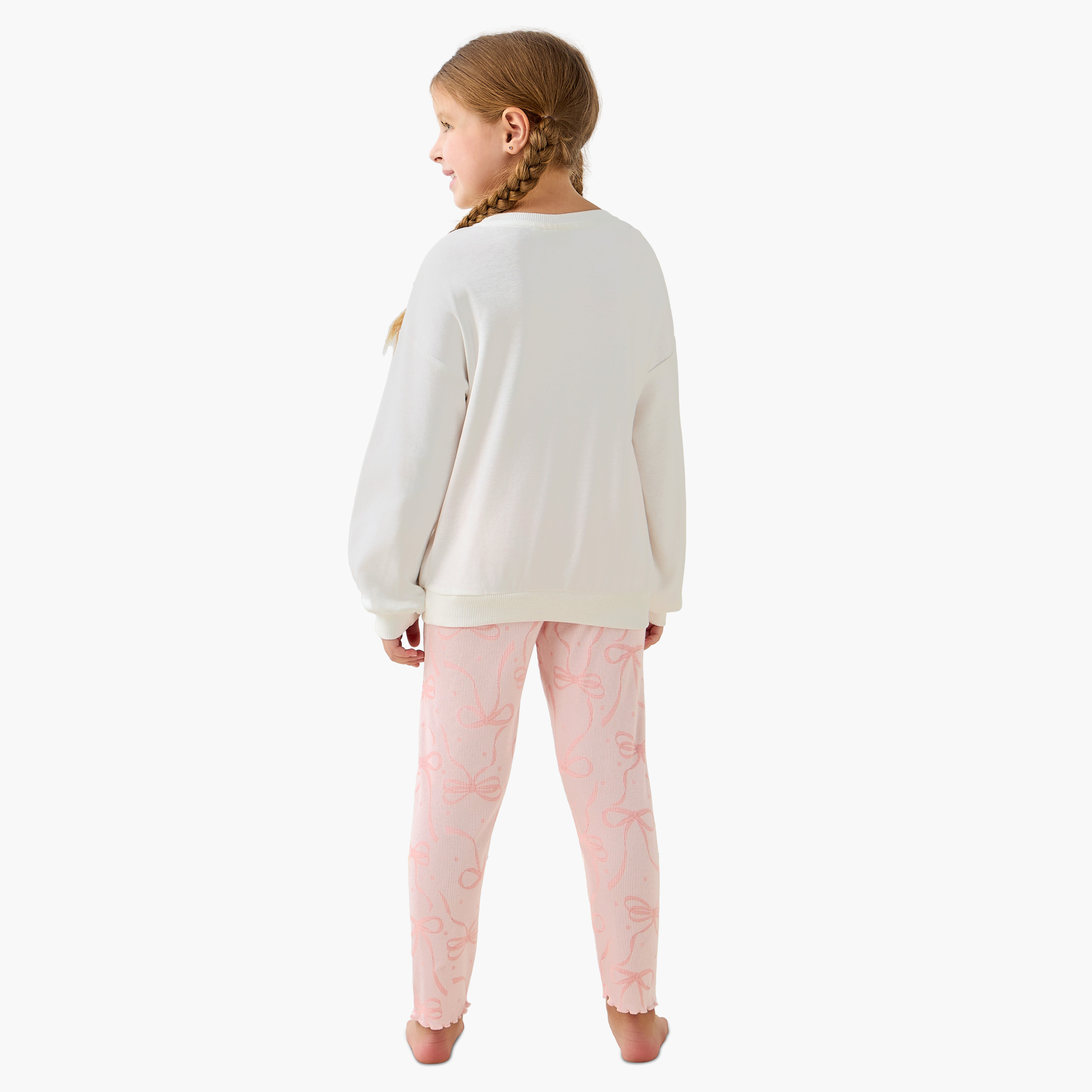 Juniors Cotton Crew Neck Long Sleeves Pyjama Set with Print-baby-girls-clothing-nightwear-pyjamasets-image-4