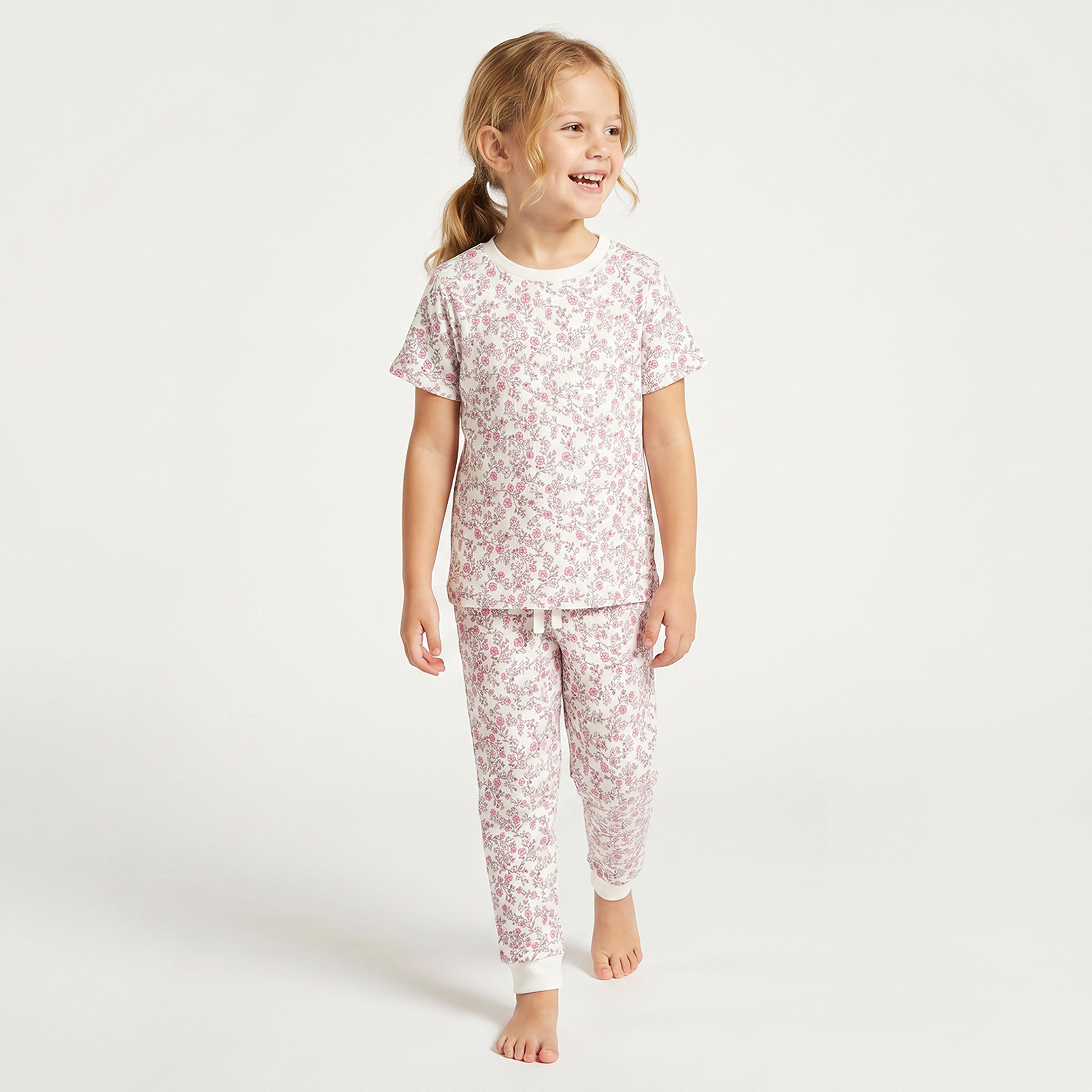 طقم بيجاما قطن بياقة مستديرة وأكمام قصيرة وطبعات من جونيورز-baby-girls-clothing-nightwear-pyjamasets-image-7